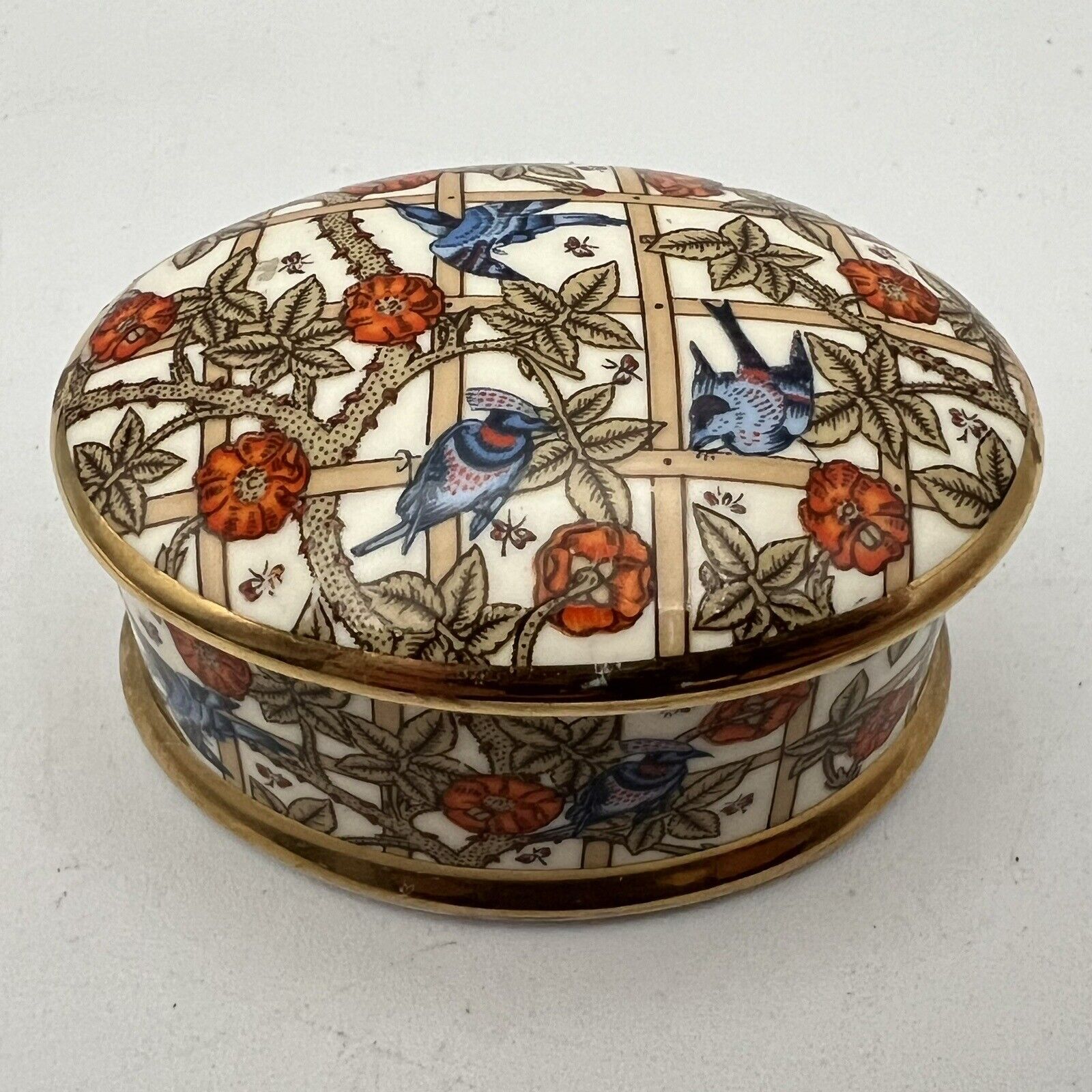 Ayshford Fine Bone China Staffordshire England “Trellis” Trinket Box
