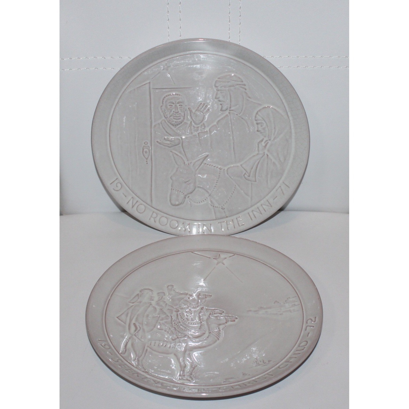 set of 2 Frankoma Christmas plates 1971 1972 signed John Frank religious