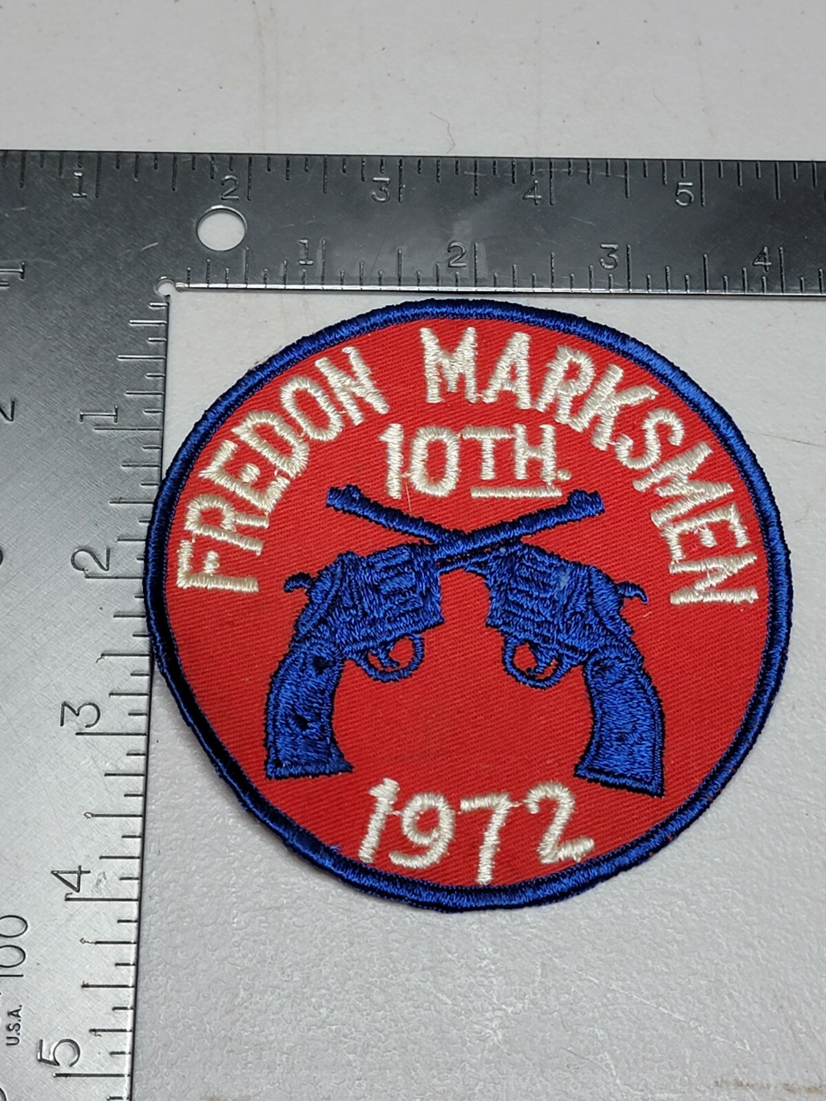 N VINTAGE 1972 10TH ANNUAL FREDON MARKSMEN GUNS PISTOLS nos shooting PATCH 
