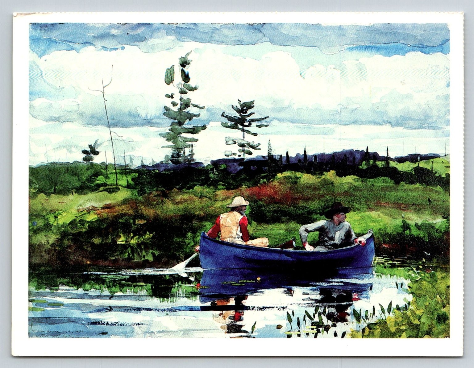 Vintage Winslow Homer The Blue Boat 1892 Art Postcard Museum of Fine Arts Boston Vintage Winslow Homer The Blue Boat 1892 Art Postcard Museum of Fine Arts Boston