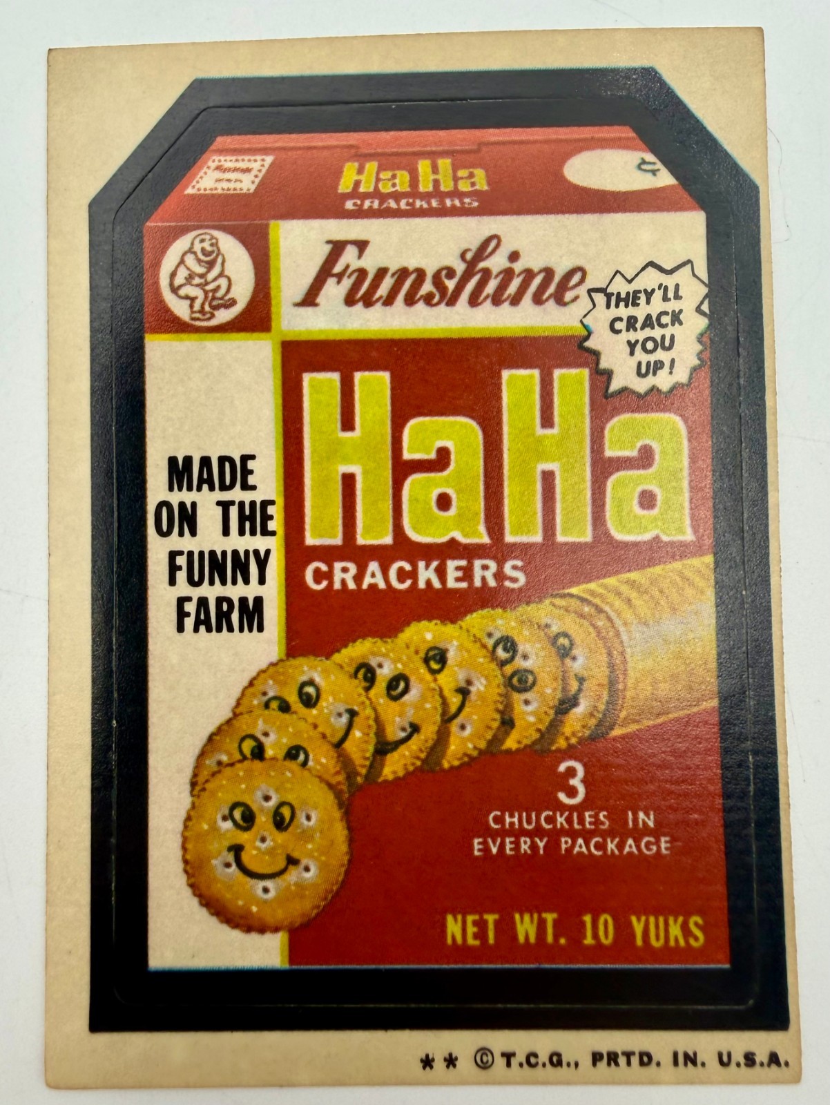 1974 Topps Wacky Packages 5th Series Ha Ha Crackers Off-Center Miscut Variant