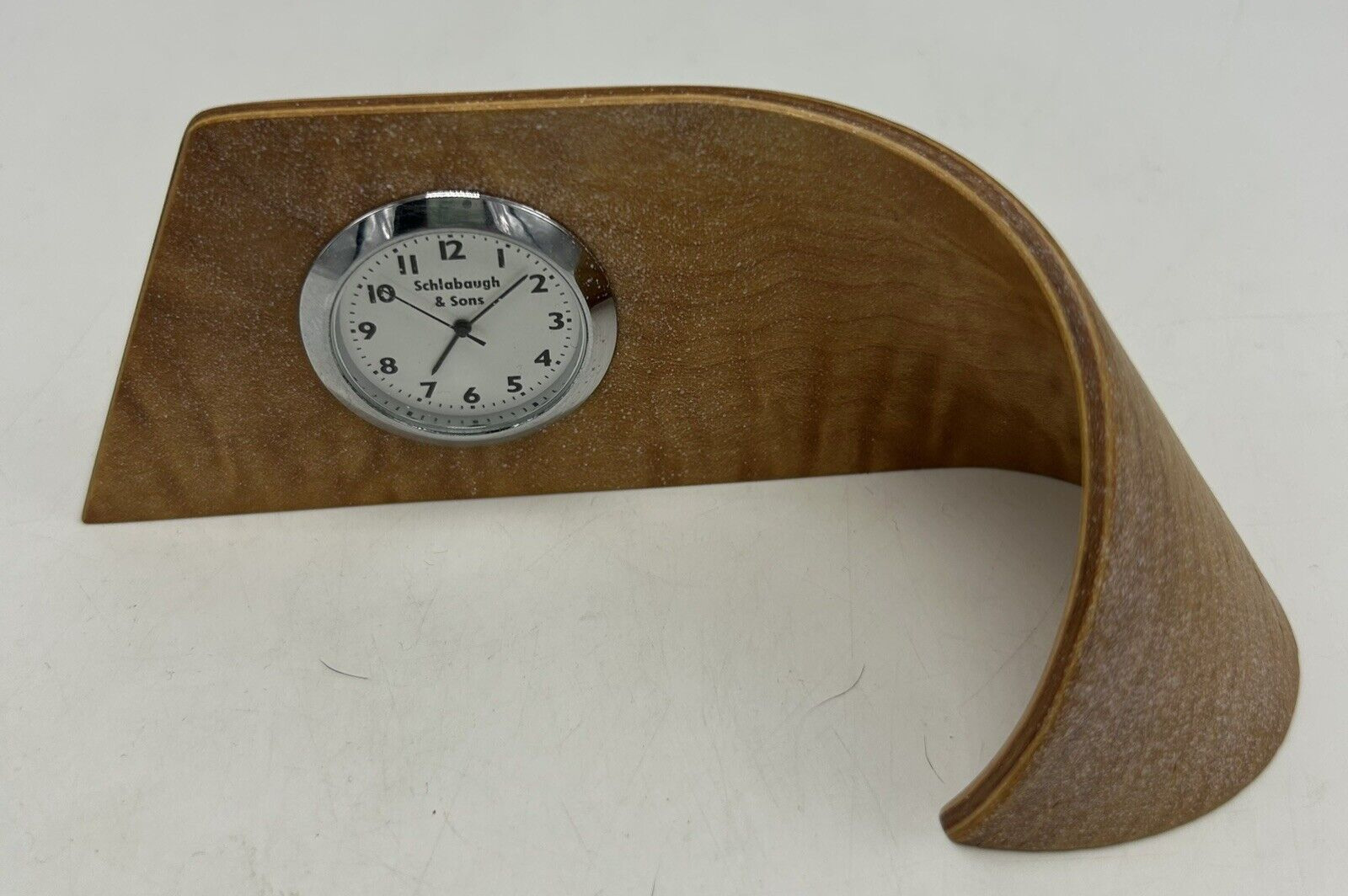 SCHLABAUGH & SONS Desk Clock Vintage Mini Art Deco Needs Battery Read