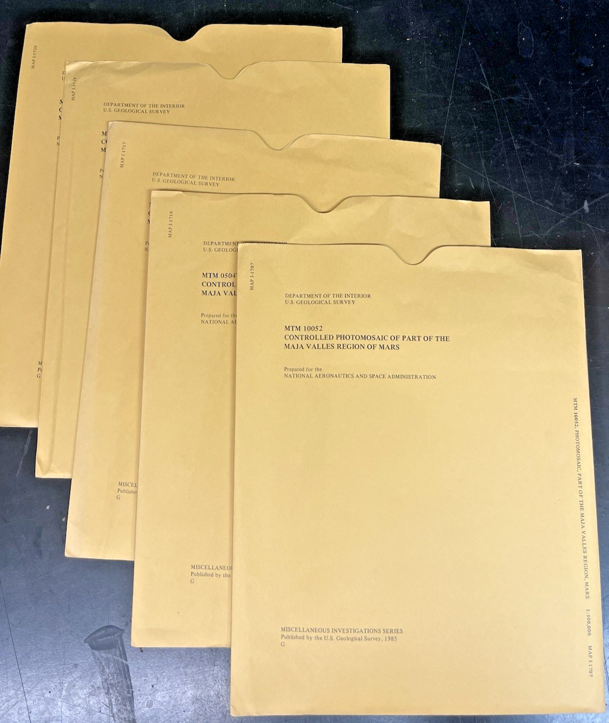 Vintage USGS NASA Mars Maja Valles Flood Maps 5x  Lot 1985 I-1707 to I-1720