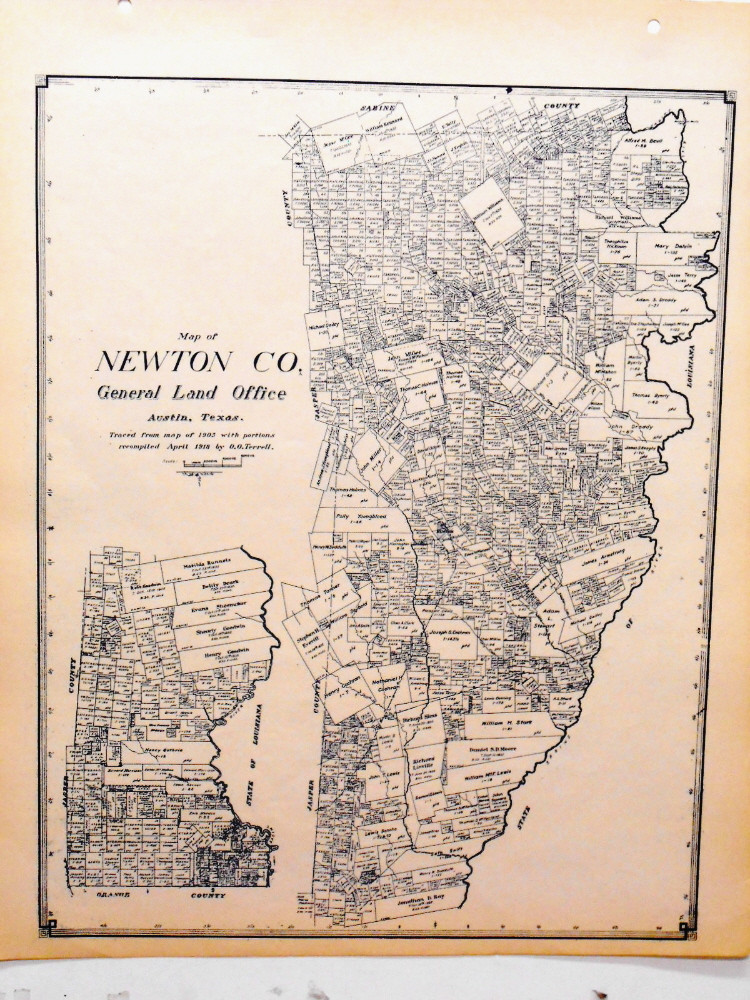 Old Newton County Texas General Land Office Owner Map Biloxi Bon Wier Trotti