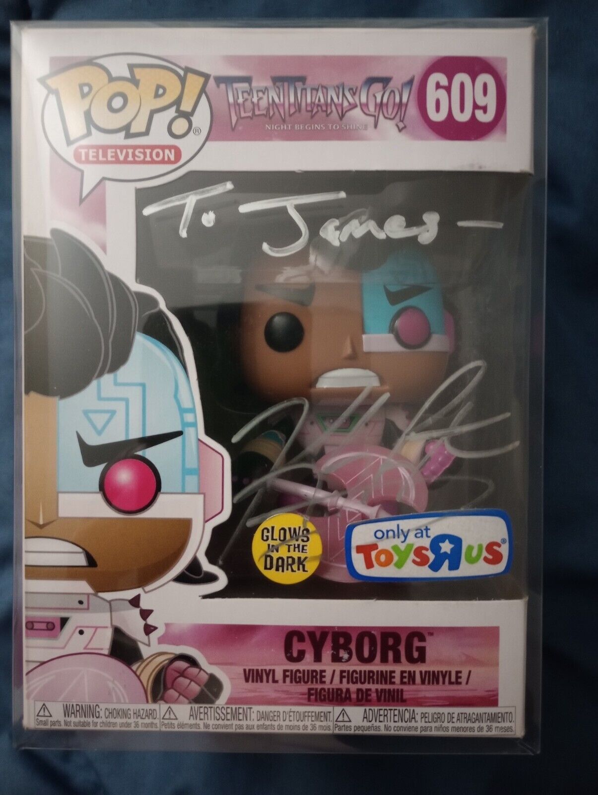 Teen Titians Go Funko Pop Cyborg #609 Night Begins To Shine, Signed By Khary...
