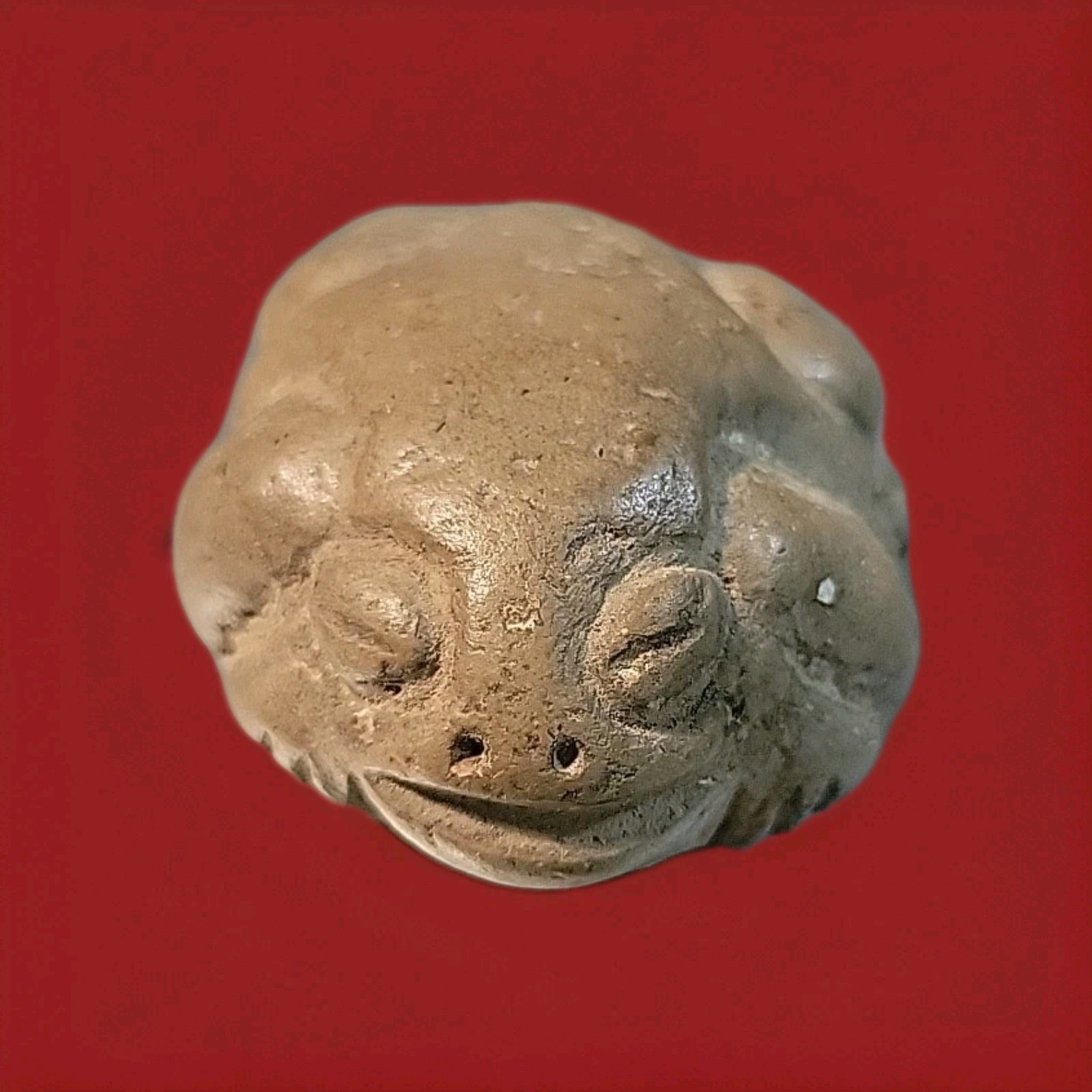 Vintage Hand Cast Stone Frog Figurine Small 3\