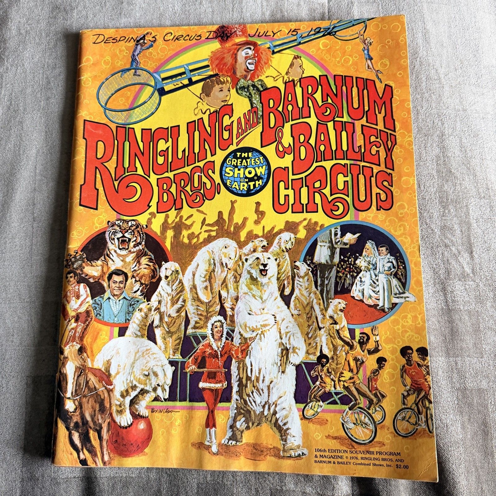 Vintage 1976 Ringling Bros Barnum & Bailey Circus 106th Souvenir Program Booklet