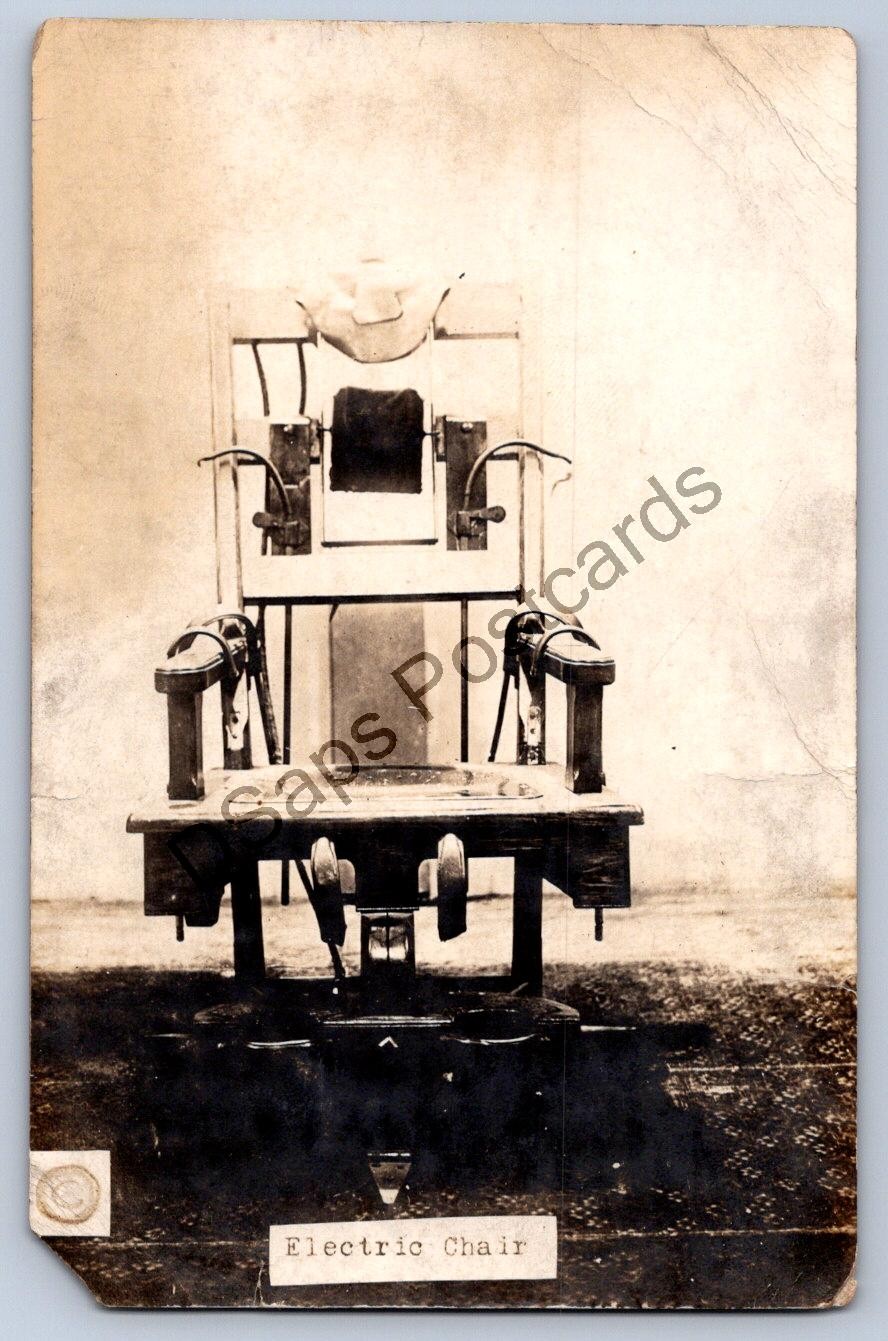 K58/ Interesting RPPC Postcard c1910 Electric Chair Prison Death Row 209