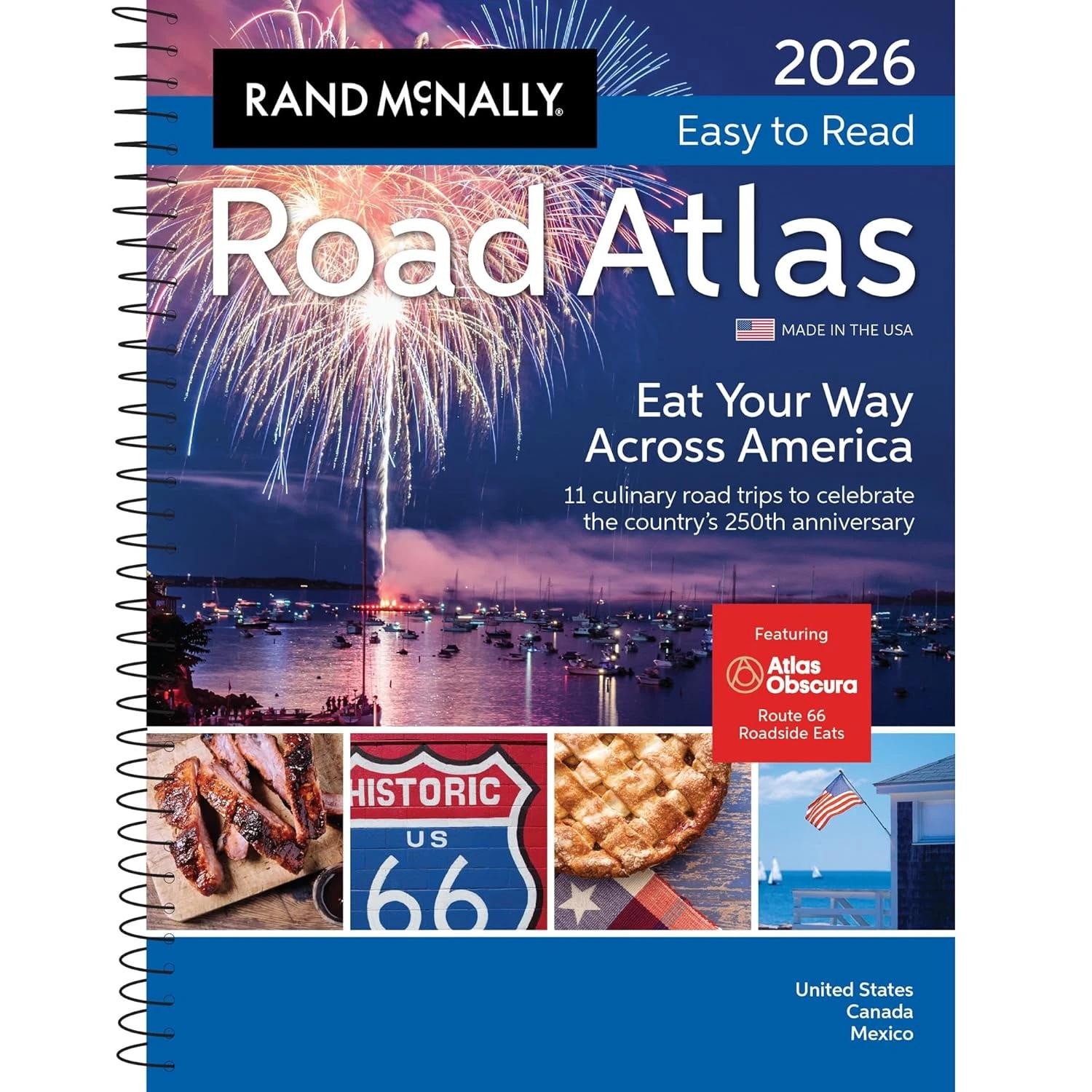 2026 Rand Mcnally Easy to Read Midsize Road Atlas Usa Travel Map Book Guide