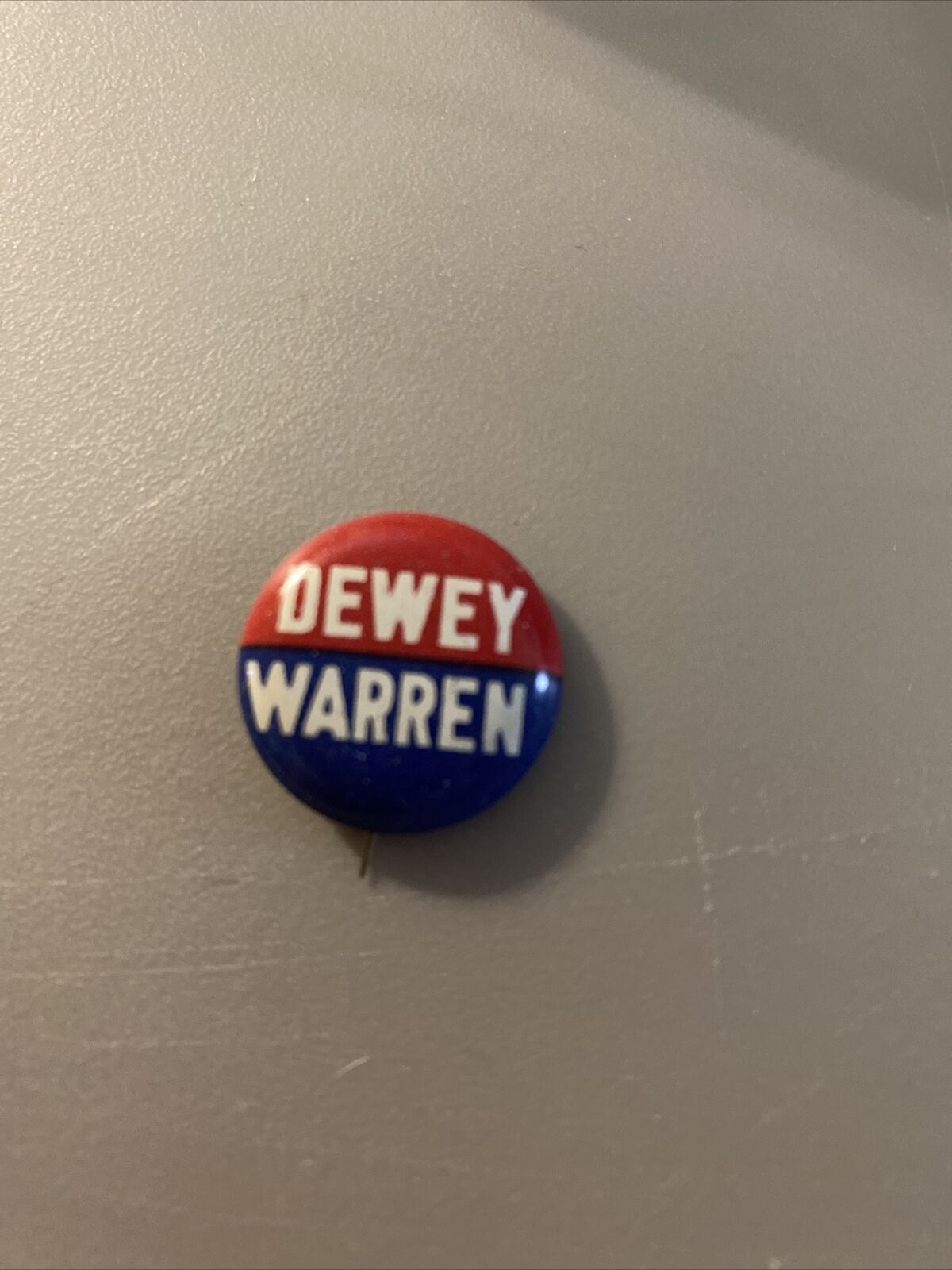 1948  Dewey Warren Presidential Button campaign Pin Republican