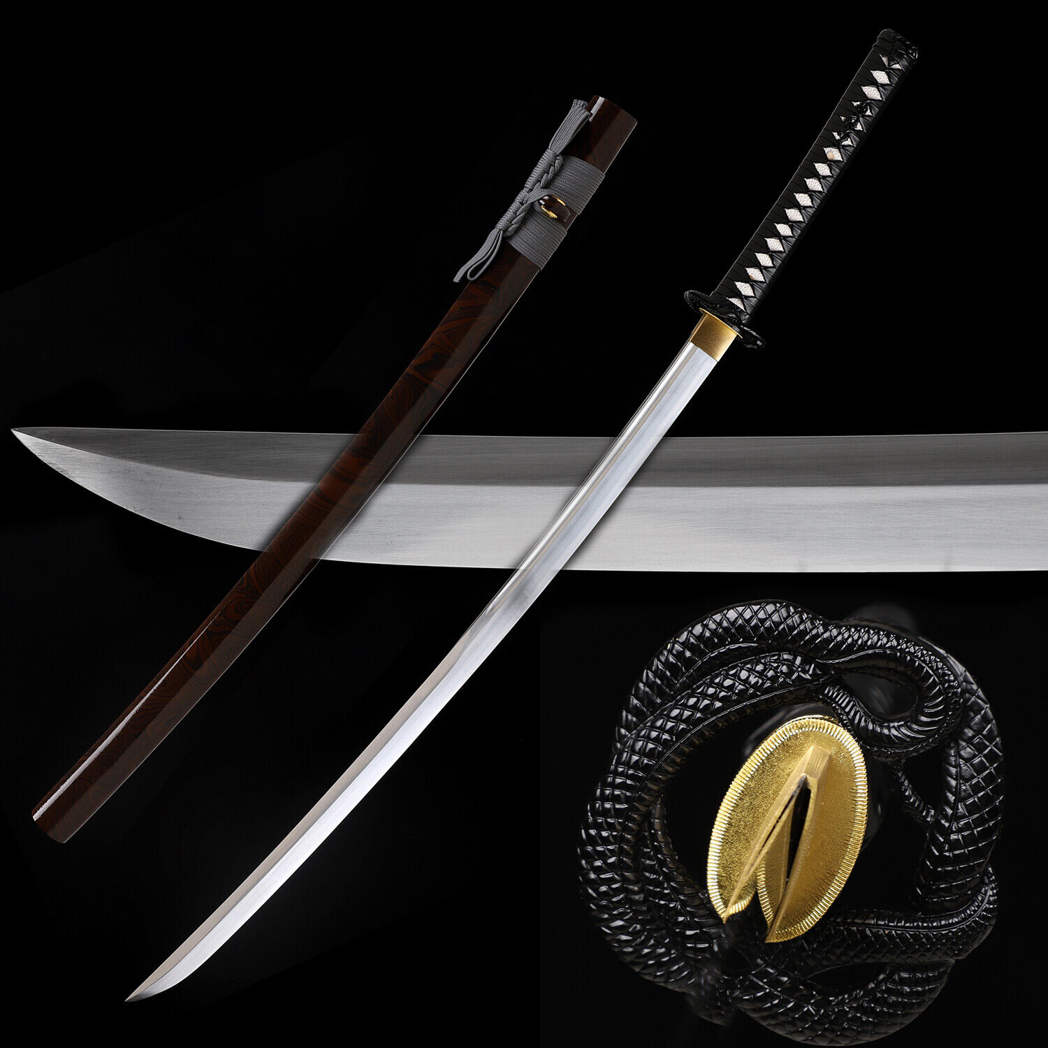 Japanese Samurai Sword Katana 9260 Spring Steel O-Kissaki Full Tang Sharp
