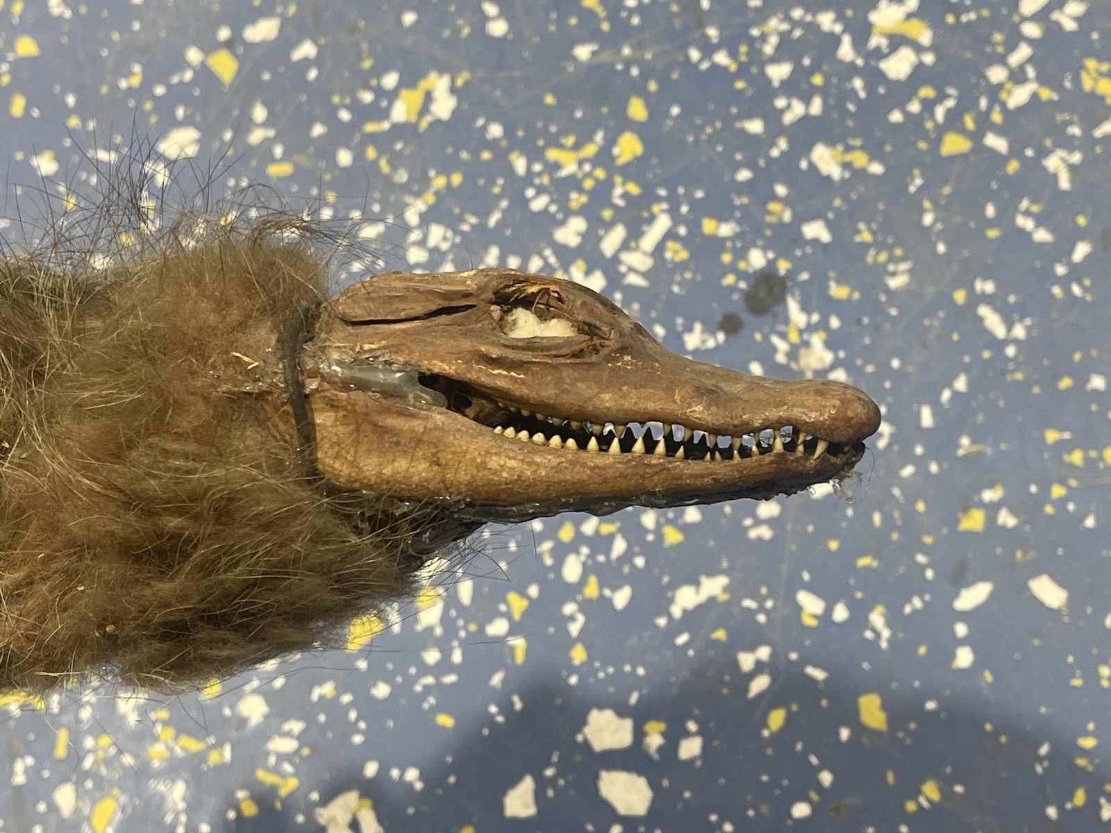 Choctaw Native American Loom Beaded Alligator Gar Pipe