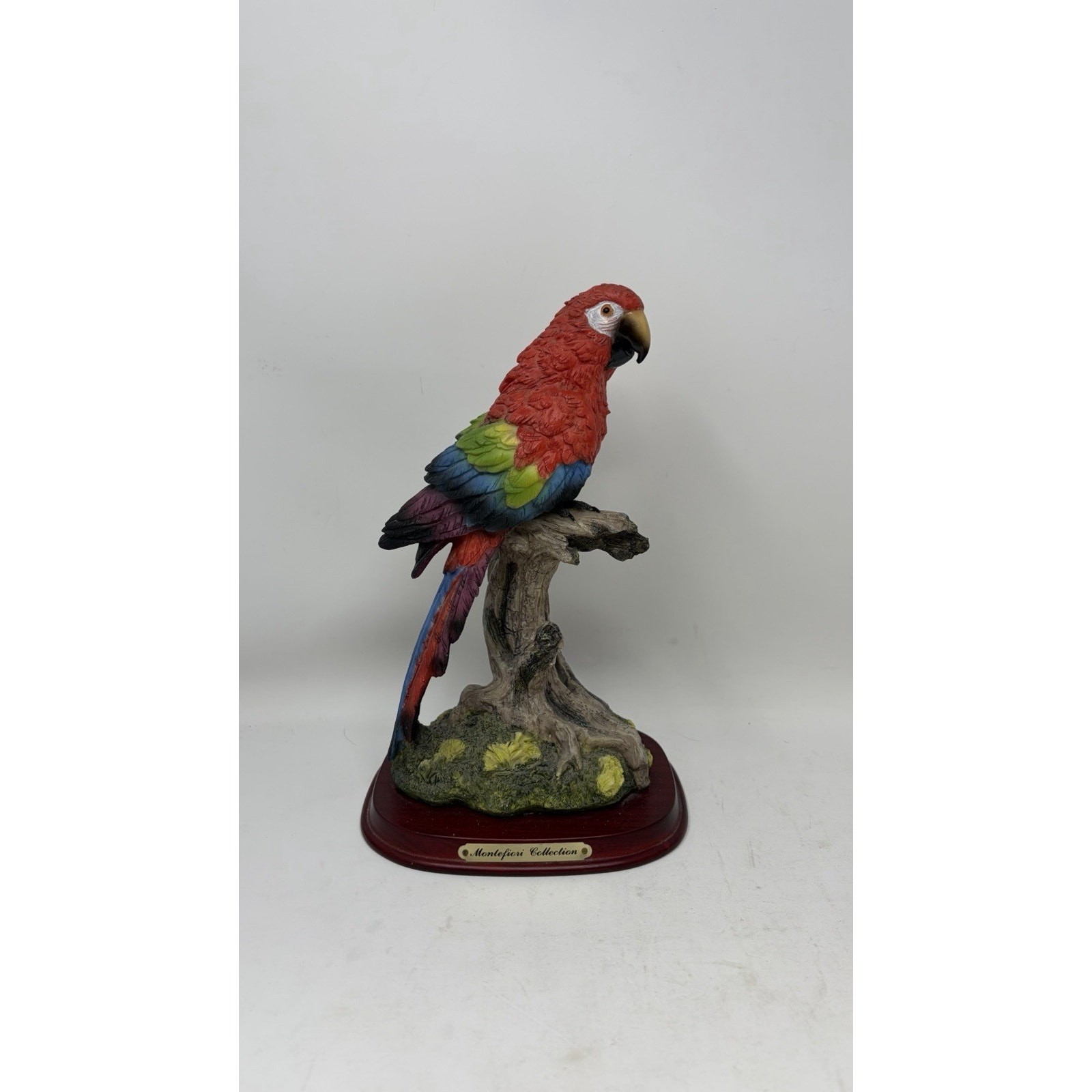 Montefiori Collection Sculpture Tropical Red & Green Parrot Sculpture Italy 10”