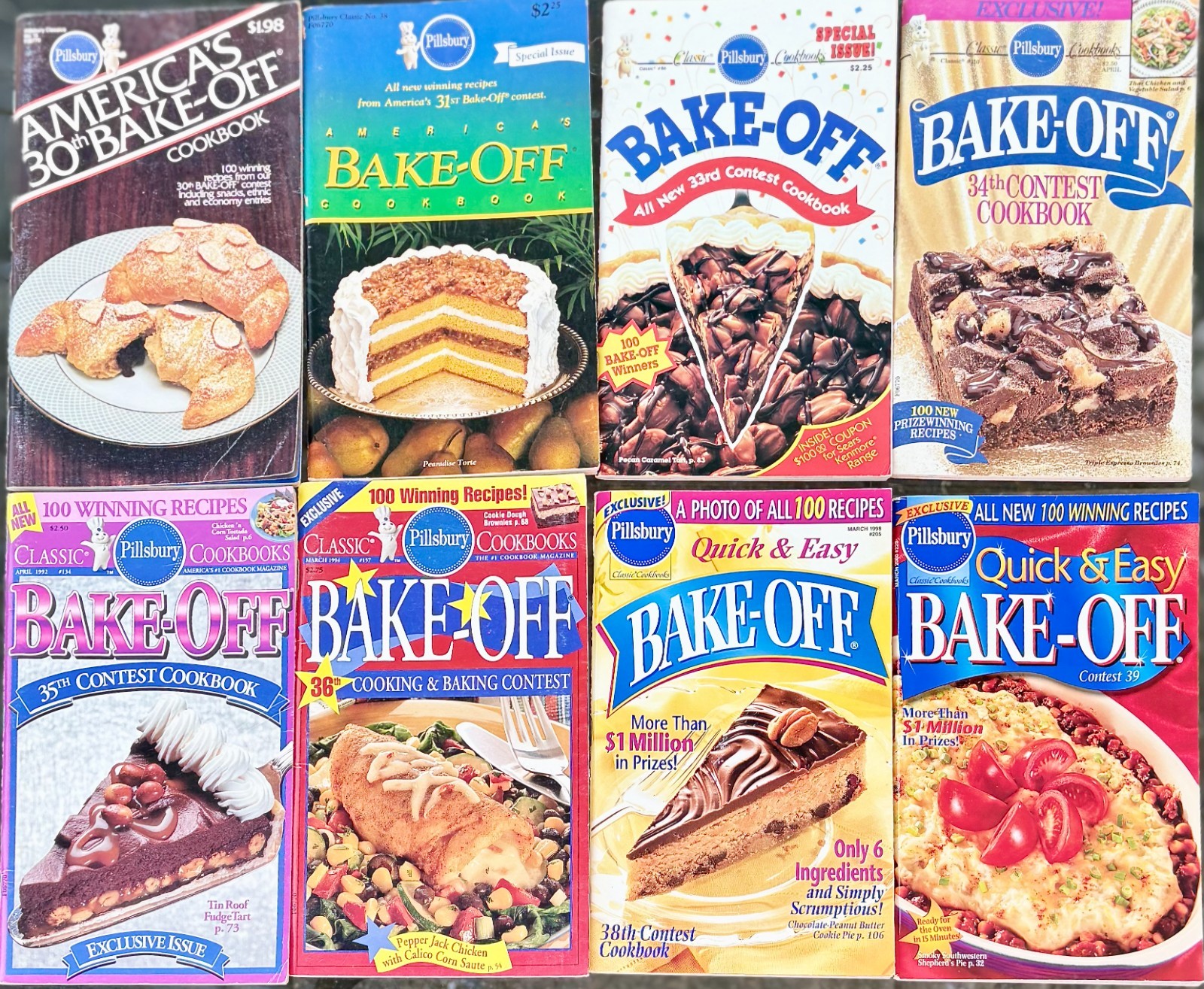 80s PILLSBURY BAKE - OFF Contest 8 recipe Cookbook # 30 31 33 34 35 36 38 39