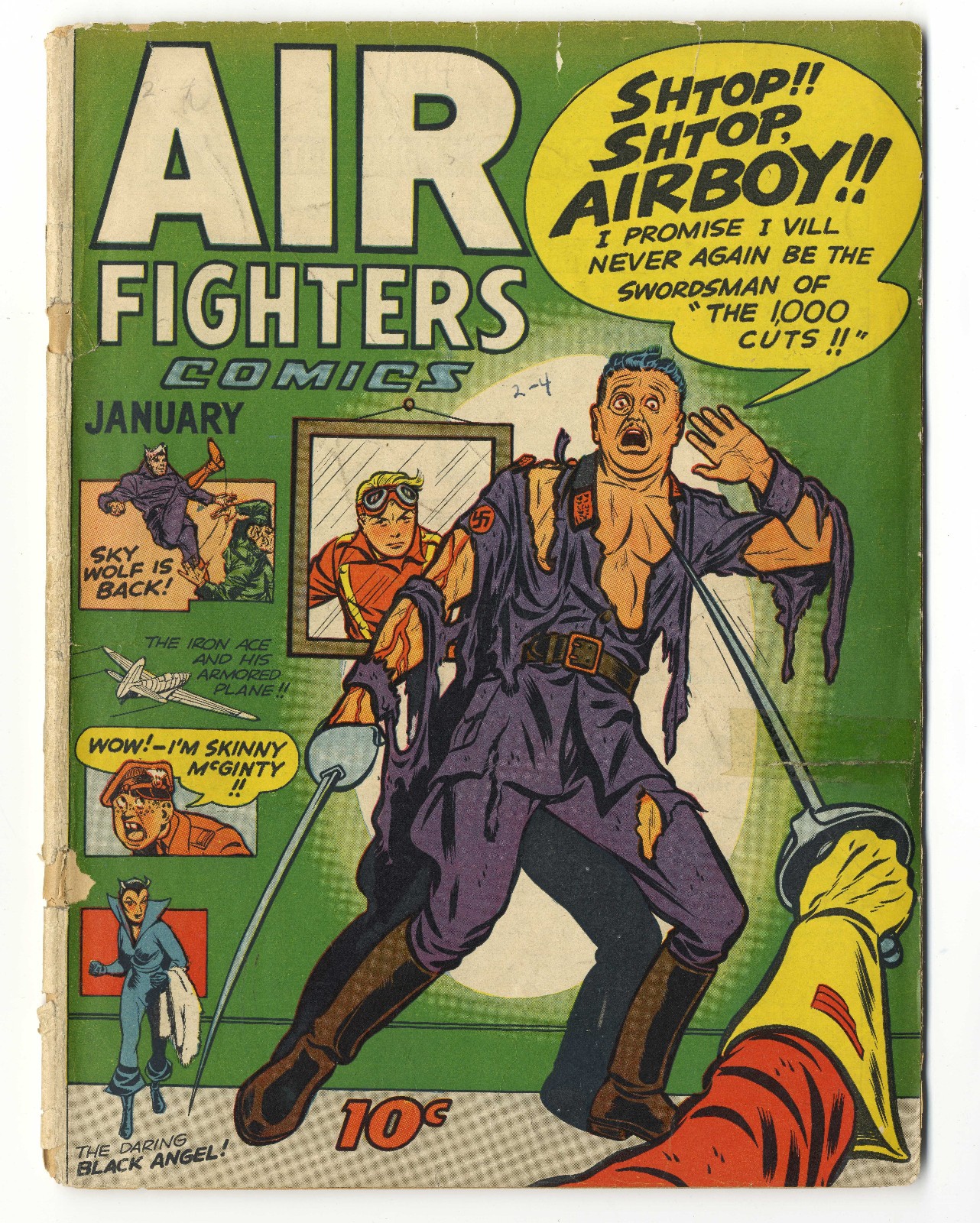 Air Fighters Comics V2 #4 Hillman 1944 Airboy Black Angel WWII Cover Air Fighters Comics V2 #4 Hillman 1944 Airboy Black Angel WWII Cover