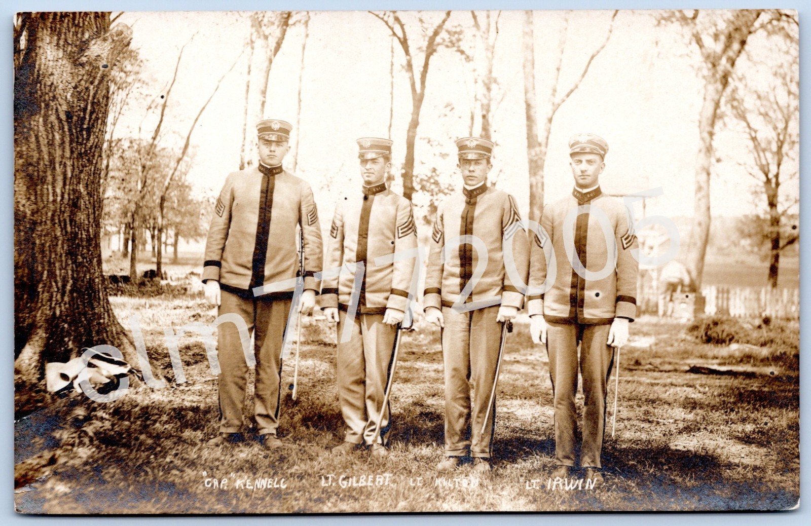 Postcard RPPC SUI Officer Cadets c1910 Iowa City State University Of Iowa P19M