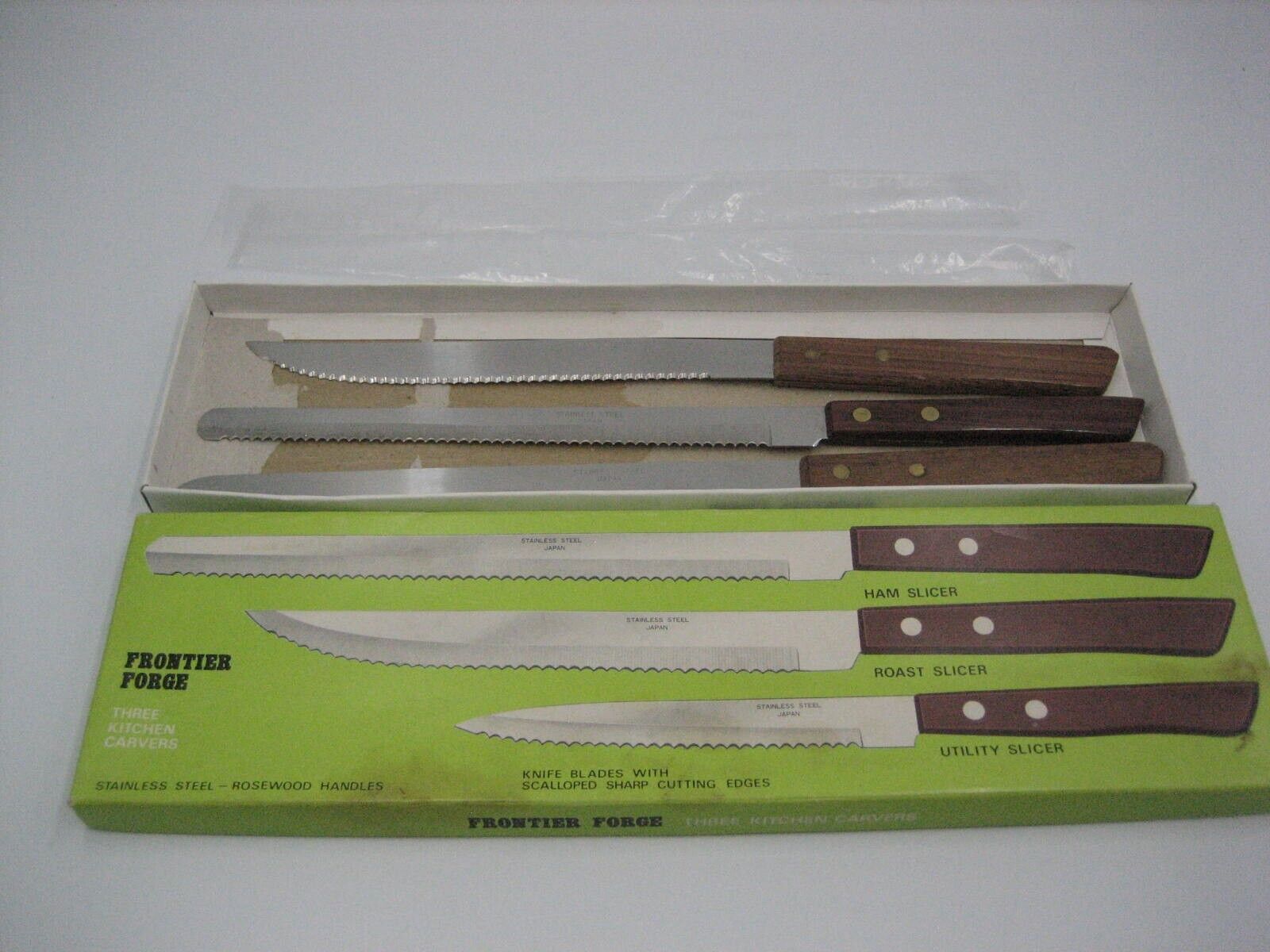 Vintage Frontier Forge Knife Carver Set NEW OLD STOCK Rosewood Handle Japan READ
