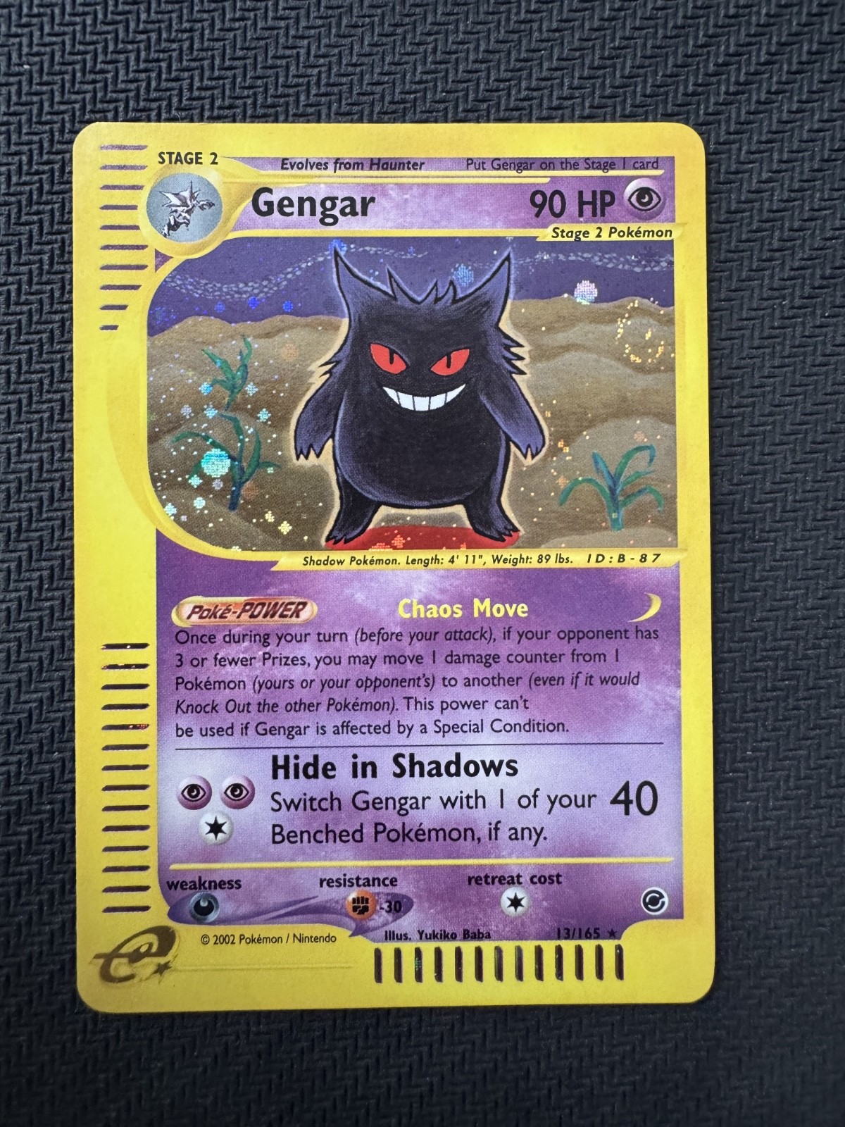 Gengar Expedition HOLO 13/165 Vintage English Pokemon Card - SWIRL