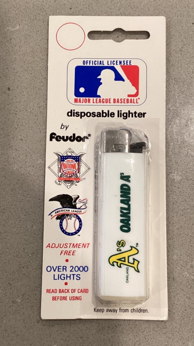 Oakland A’s Feudor Lighter Vintage Sealed White Disposable MLB Baseball Oakland A’s Feudor Lighter Vintage Sealed White Disposable MLB Baseball