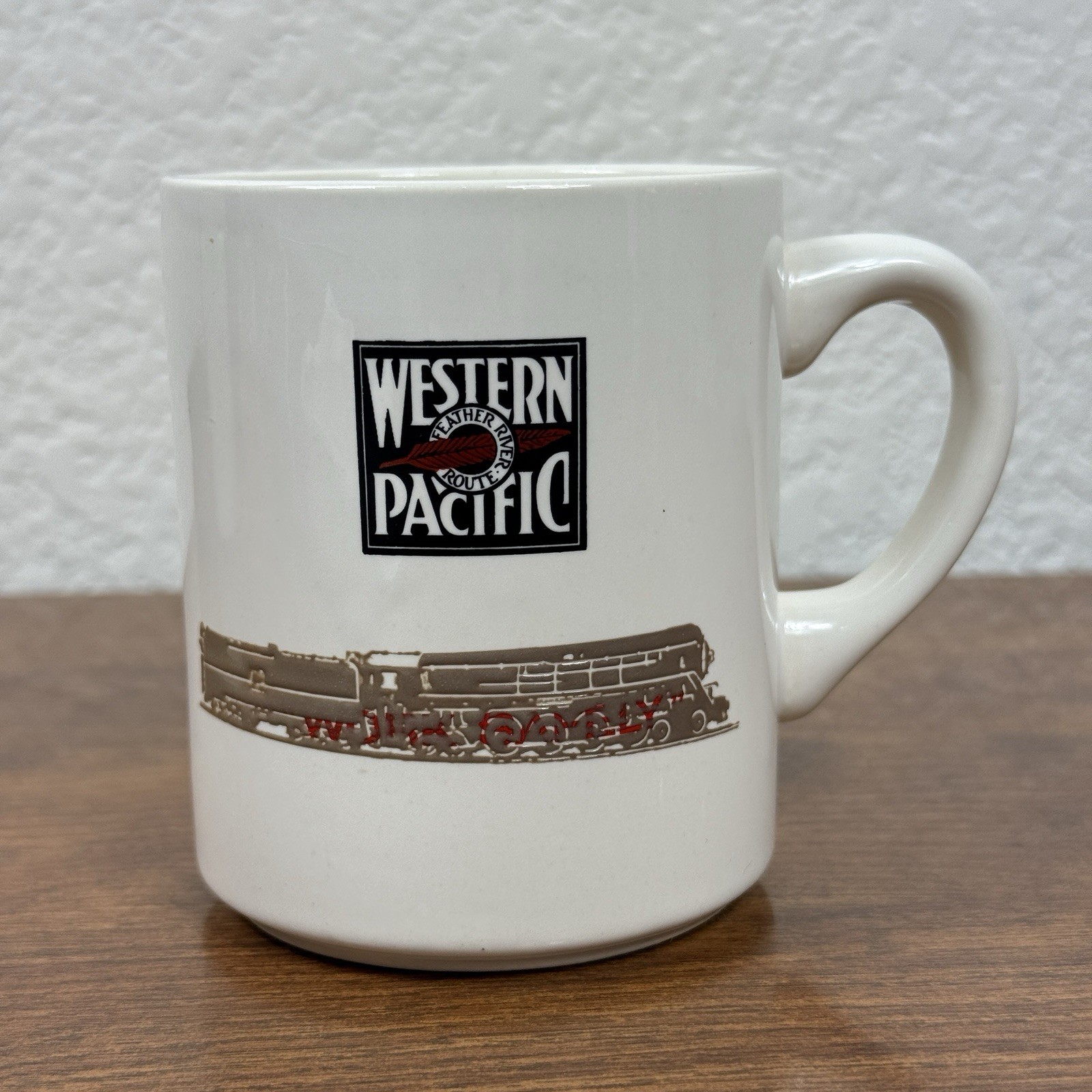 VTG Western Pacific Railroad Coffee Mug 4-8-4 Steam Locomotive USA Made