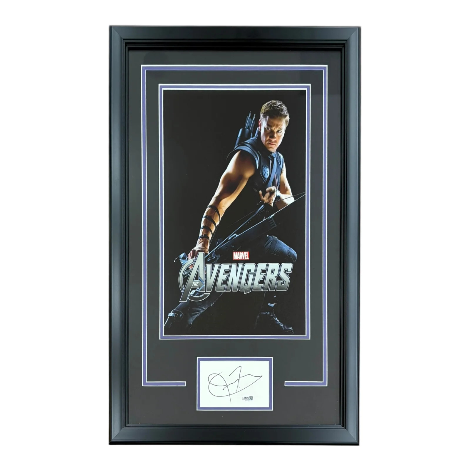 Jeremy Renner Autographed Marvel Avengers Hawkeye 11x17 Movie Poster Frame - JSA