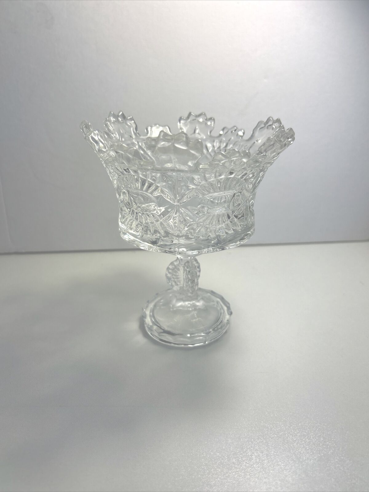 Shannon By Godinger  Crystal Pedestal GlassFooted Candy Bowl