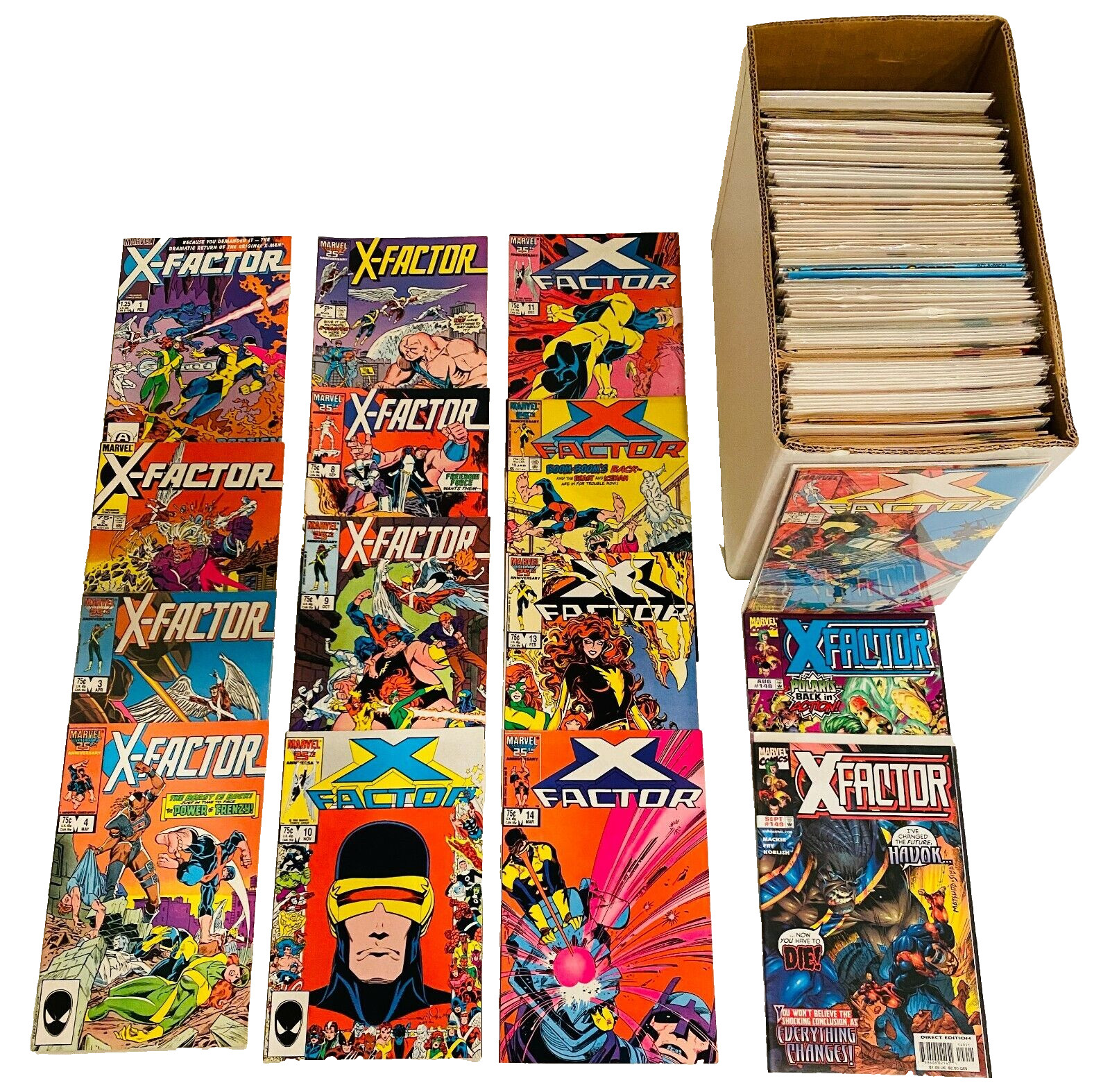 LOT OF 136 X-FACTOR VOL 1 #1-149 COMPLETE SET  (-15) + ANNUALS 1986-1998 VF+
