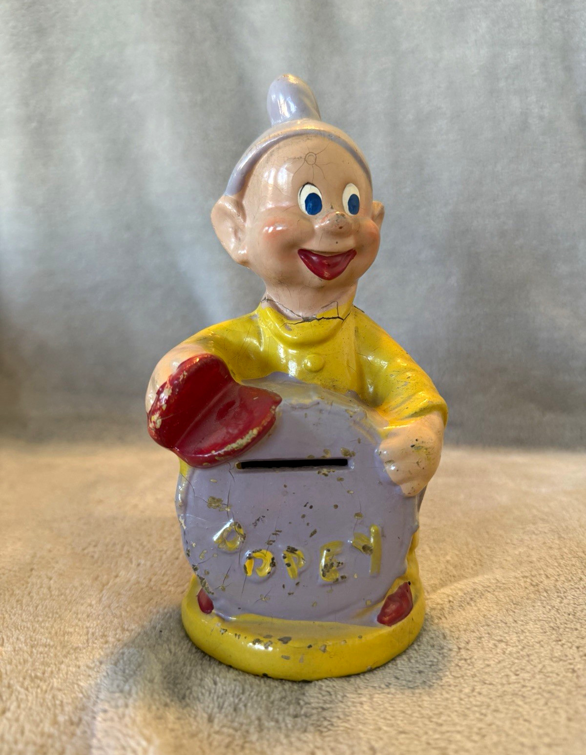 Vintage Walt Disney Dopey Ceramic Coin Bank 6.5\