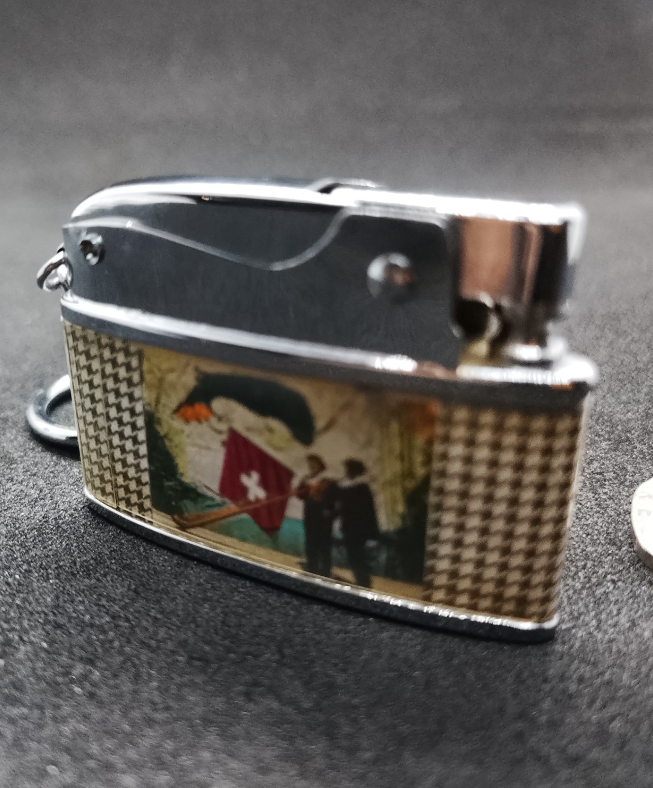 Vintage 1950s Penguin Jeep Automatic Lighter Swiss Switzerland Souvenir Vintage 1950s Penguin Jeep Automatic Lighter Swiss Switzerland Souvenir
