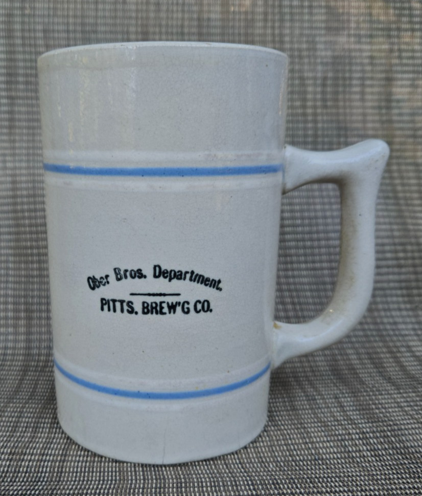 Pre-Pro OBER BROS DEPARTMENT PITTSBURGH BREWING PA Beer Stein 1899-1904 Then E&O