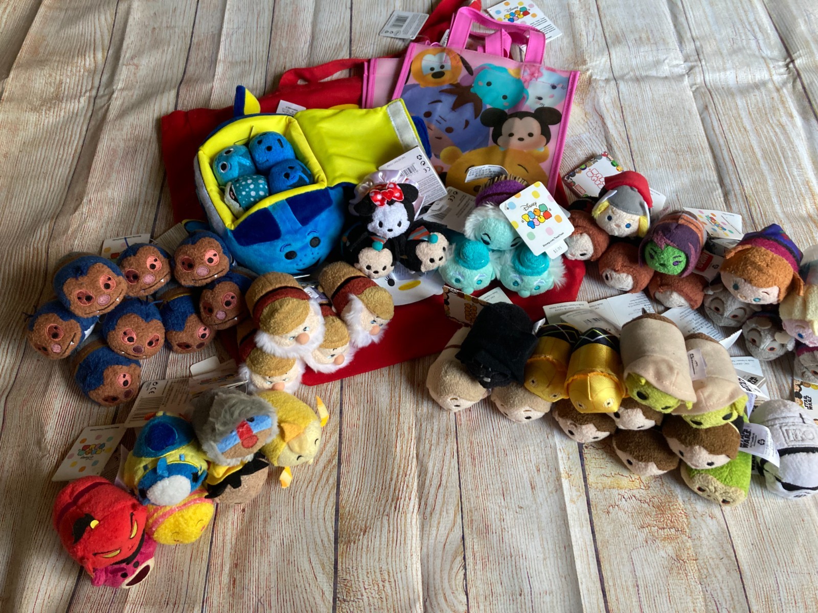 Disney Tsum Tsum\'s Lot of 56 Star Wars Mickey Minnie Attractions Mini Plush 3.5