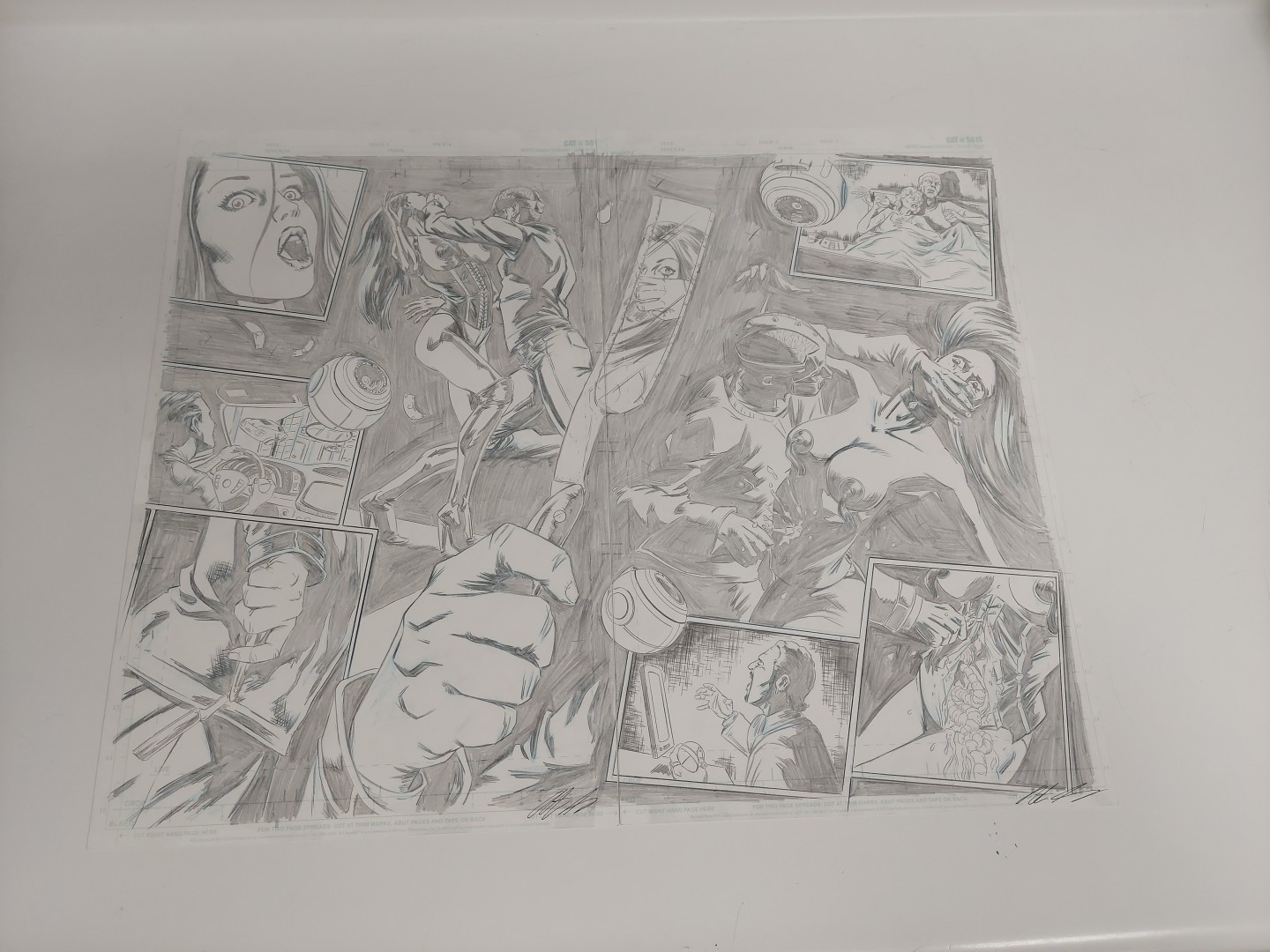 Zenescope Original Art Published Double Splash Page Signed By Anthony Spay