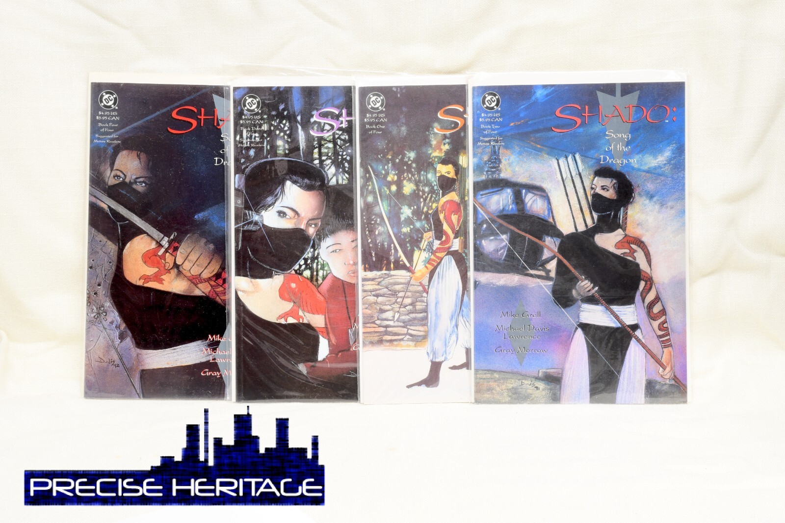 Shado: Song of the Dragon 1-4 DC NM 1992 Complete Set Unread quality White Pages