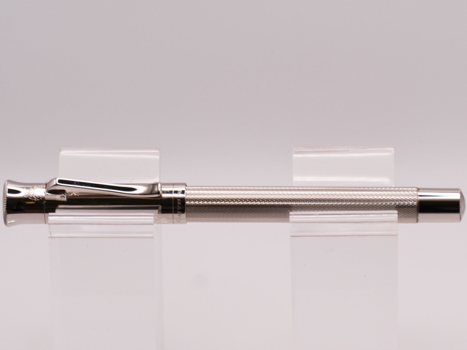 Graf von Faber Castell Guilloche Barley Rhodium Fountain Pen 18kt gold F nib