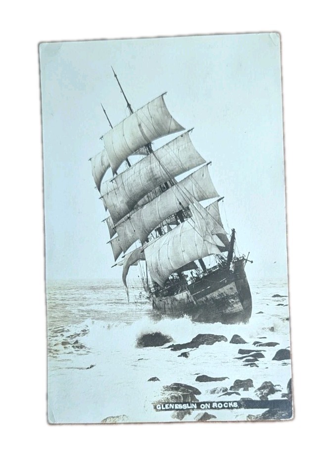 RPPC 1913  Shipwreck  Oregon Coast Postcard  Glenesslan ORIGINAL**