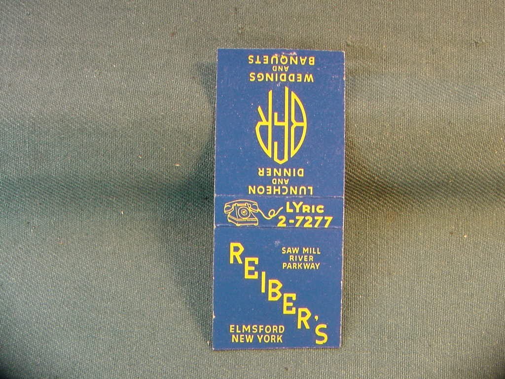 1954 Bill Reiber\'s Farm Elmsford New York Matchbook Cover Restaurant M282