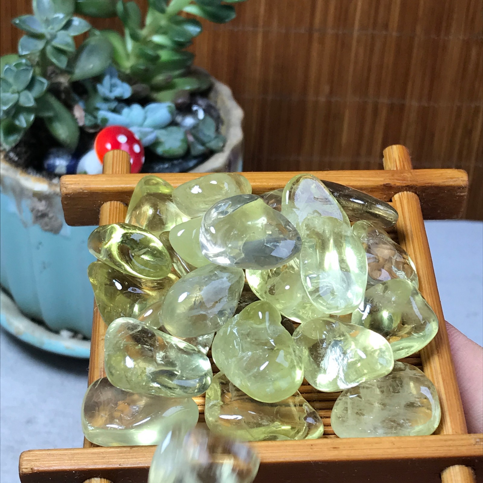 26pcs Natural yellow quartz Crystal gemstone Polish Mineral Specimen 88g A6815