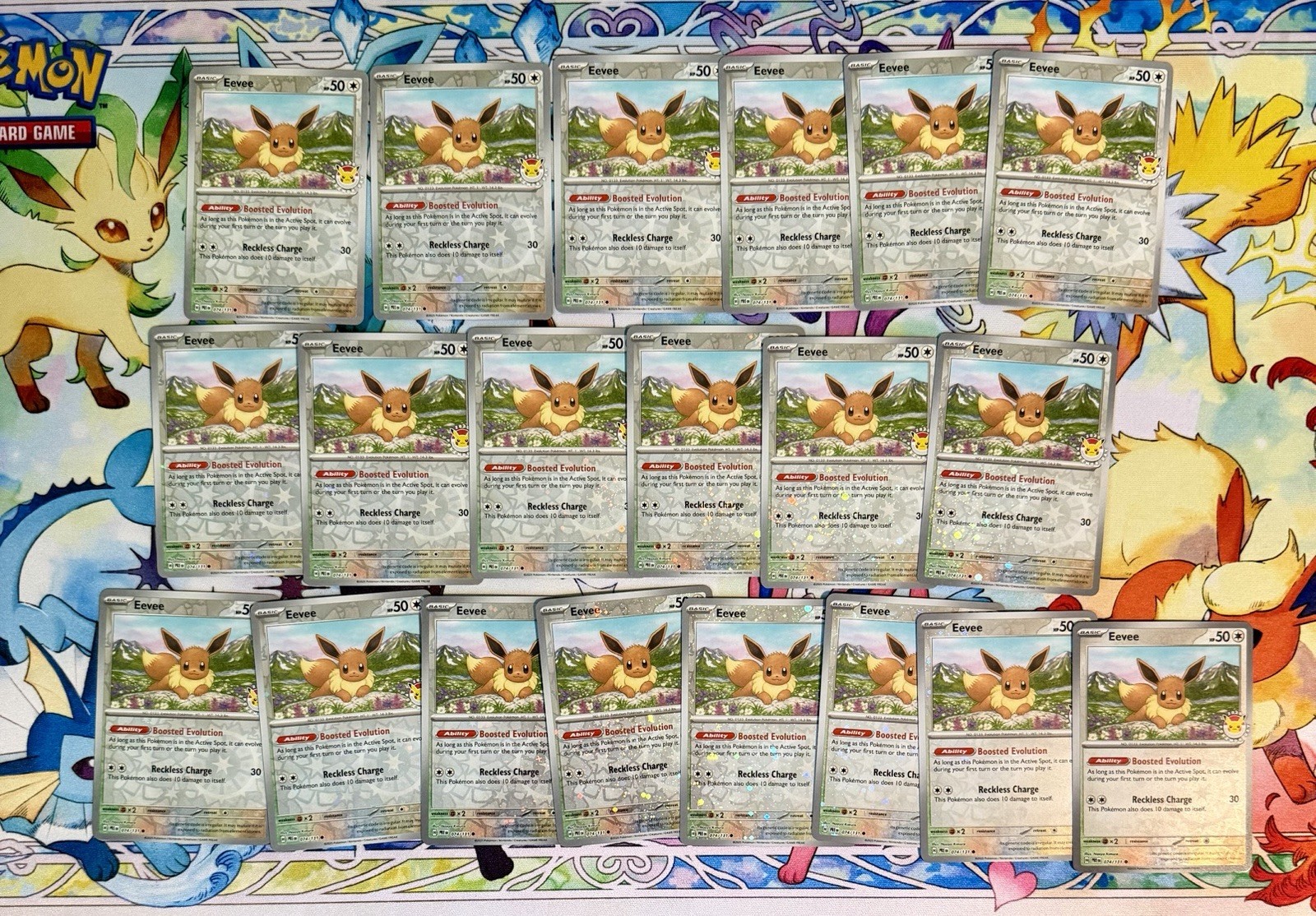 Pokémon Eevee TCG Reverse Holo Card 074/131 Poke one Day Stamped  - 20 Card Lot
