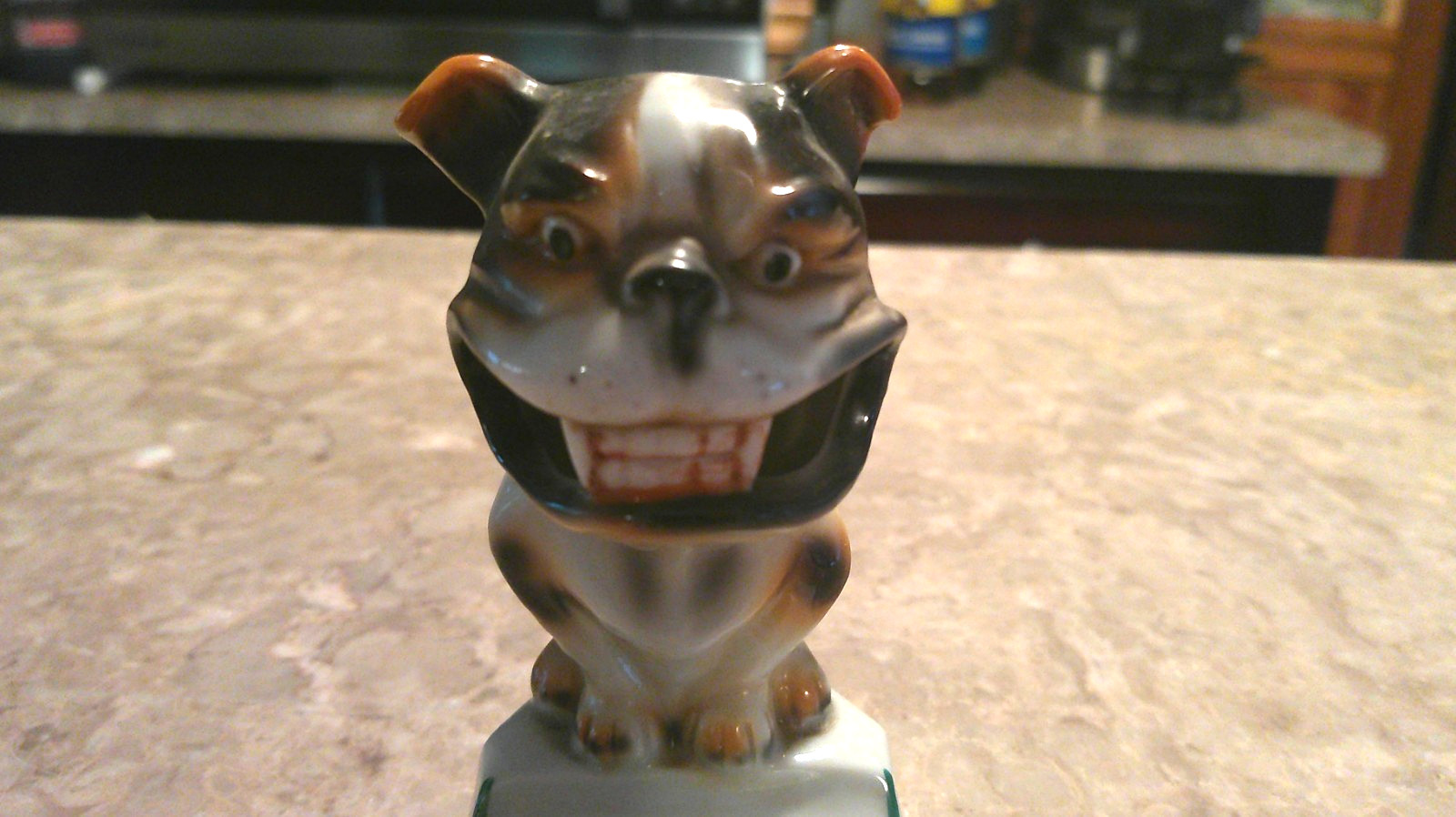 Vintage 1950s-40s Figural Bulldog Cigar Cigarette Holder Ashtray Ceramic Japan