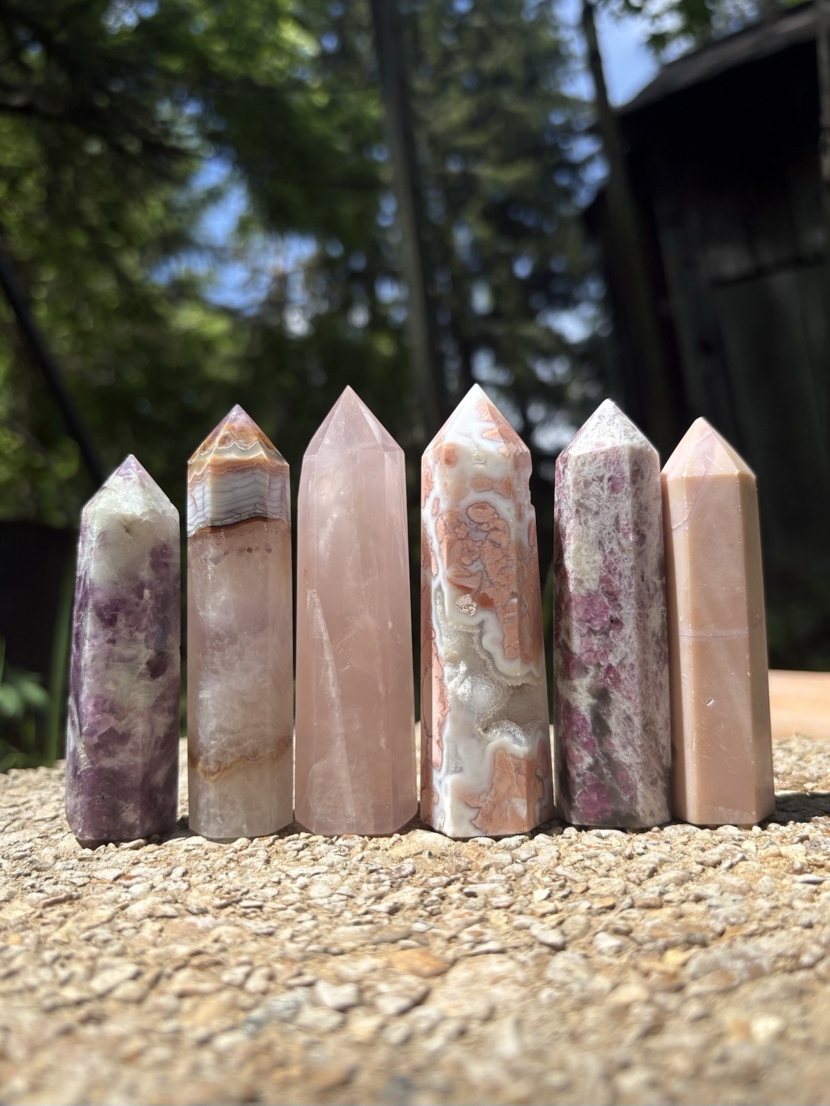 Bulk Crystal Towers Lot- Rose Quartz, Amethyst, Pink Opal, Lepidolite & More