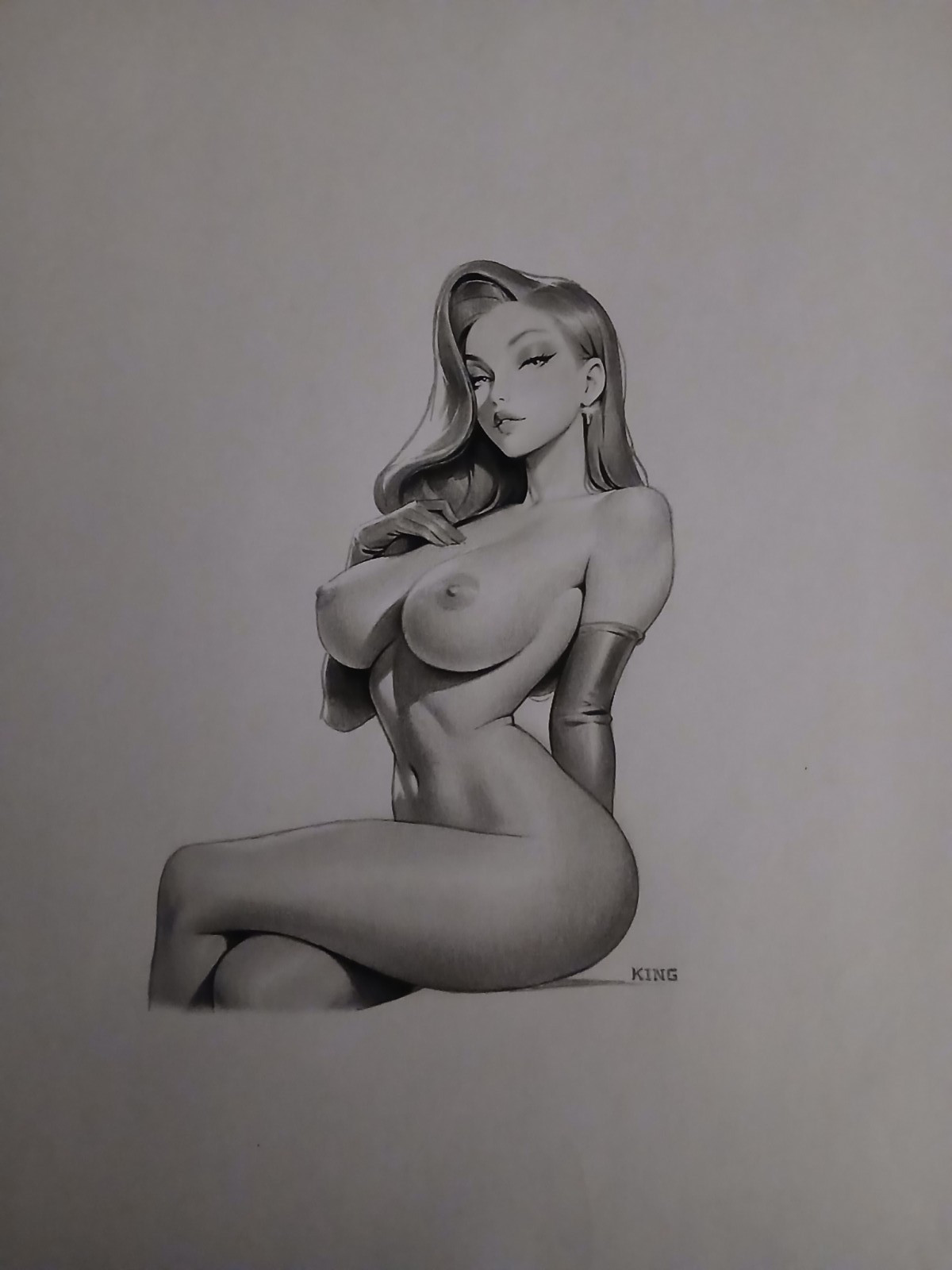 ORIGINAL JESSICA RABBIT ART DRAWING HUGE 18