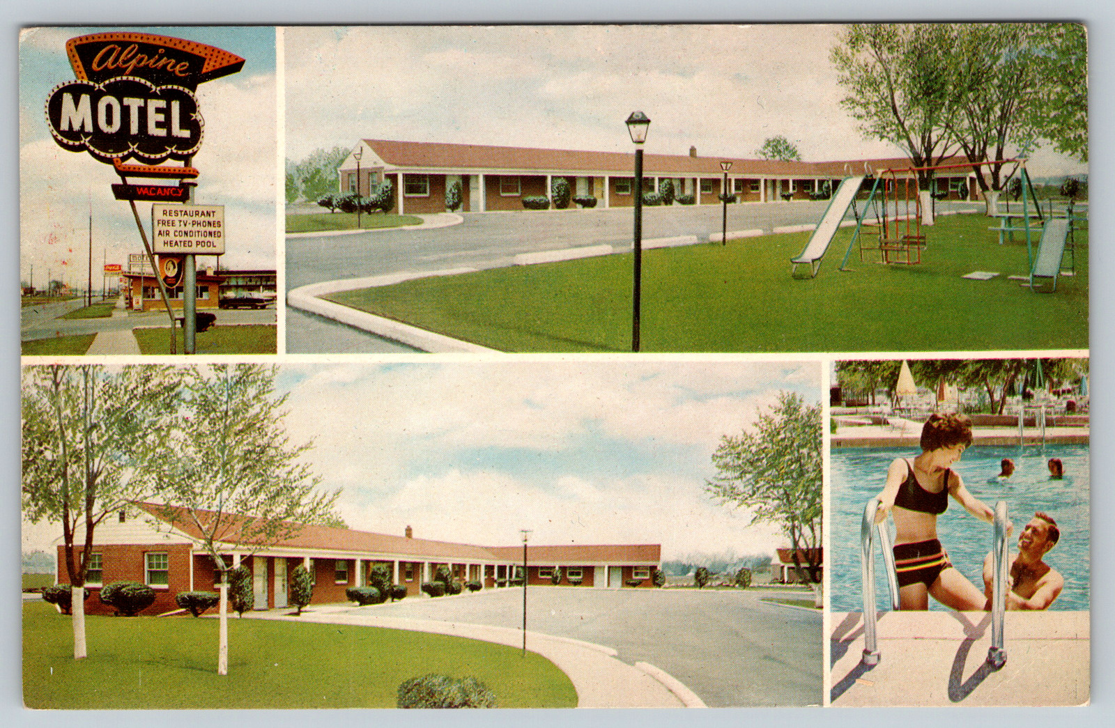 c1960s Alpine Motel Inkster Michigan Vintage Postcard