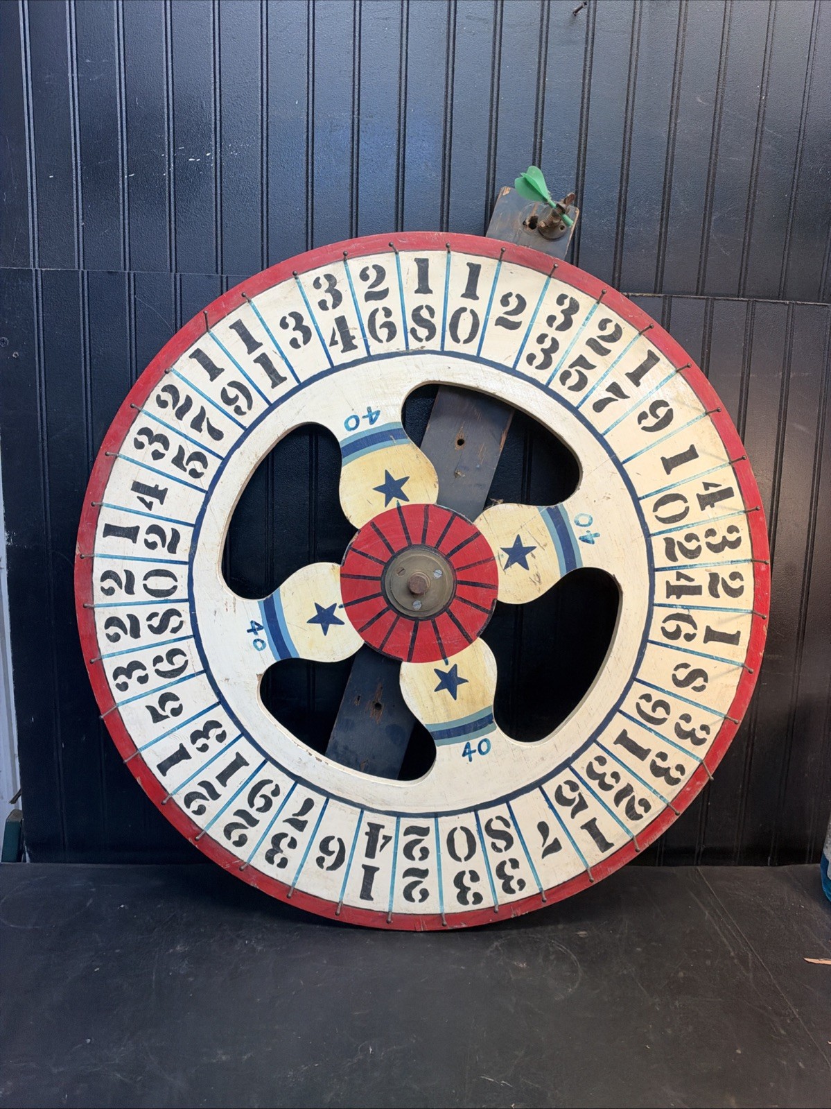 Antique Vintage Gambling Roulette Casino Game Wood Carnival Circus Wheel 30”