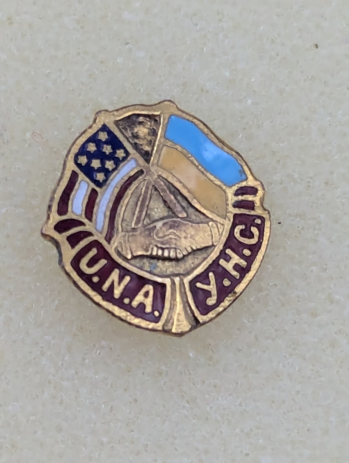 Vintage UNA YHC Ukrainian Fraternal National Association Pin- 1/20 10k GF 1930