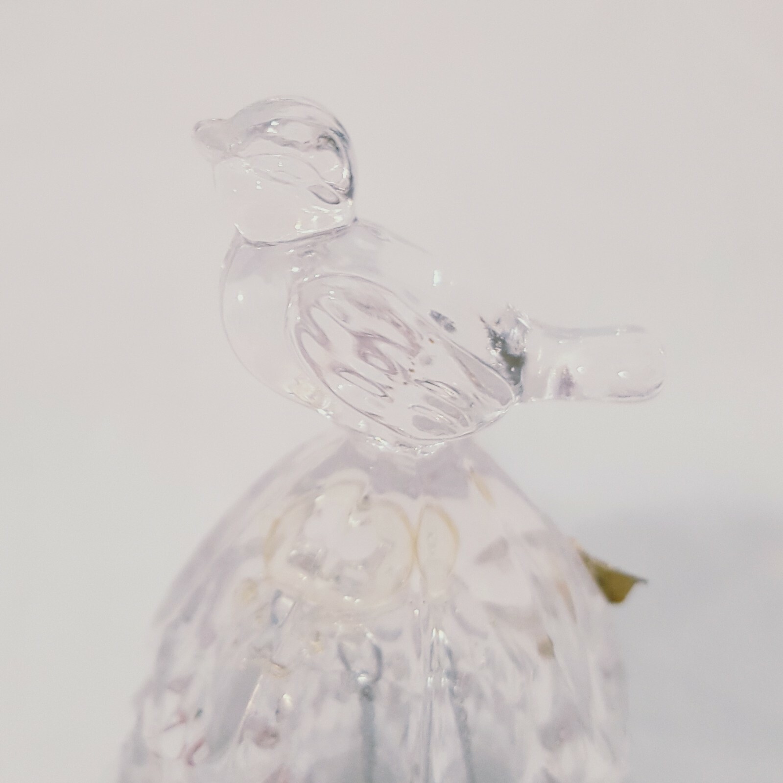 Vintage Crystal Glass Bird Bell Star Pattern 3