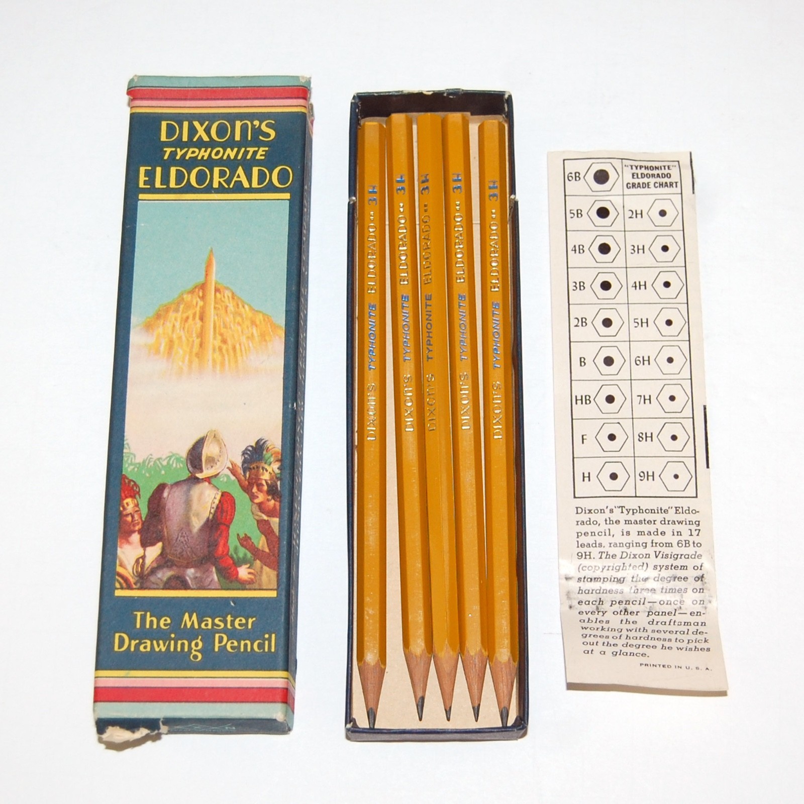 Vintage Dixon\'s Typhonite Eldorado 3H Drawing Pencils in Original Box #5