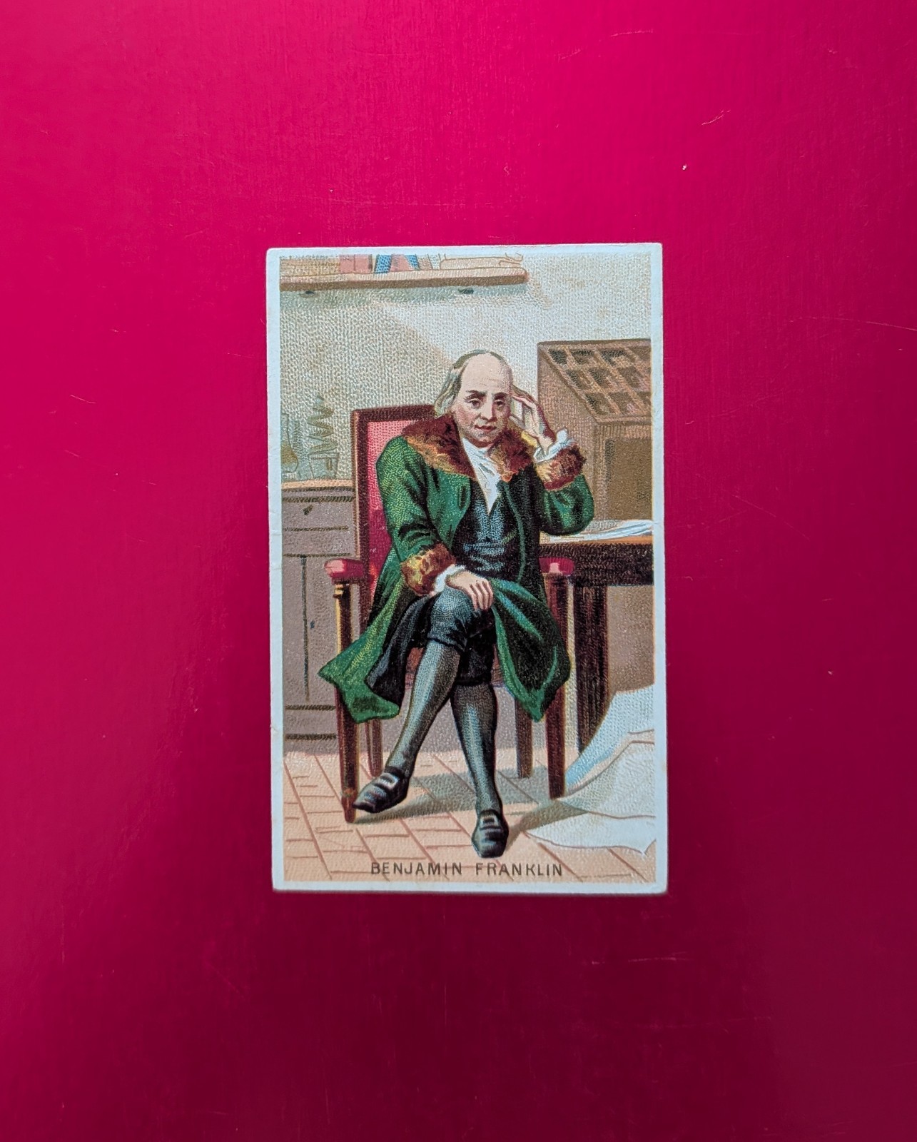 Benjamin FRANKLIN 1890 French Trading Card Rookie Era Inventor United States USA