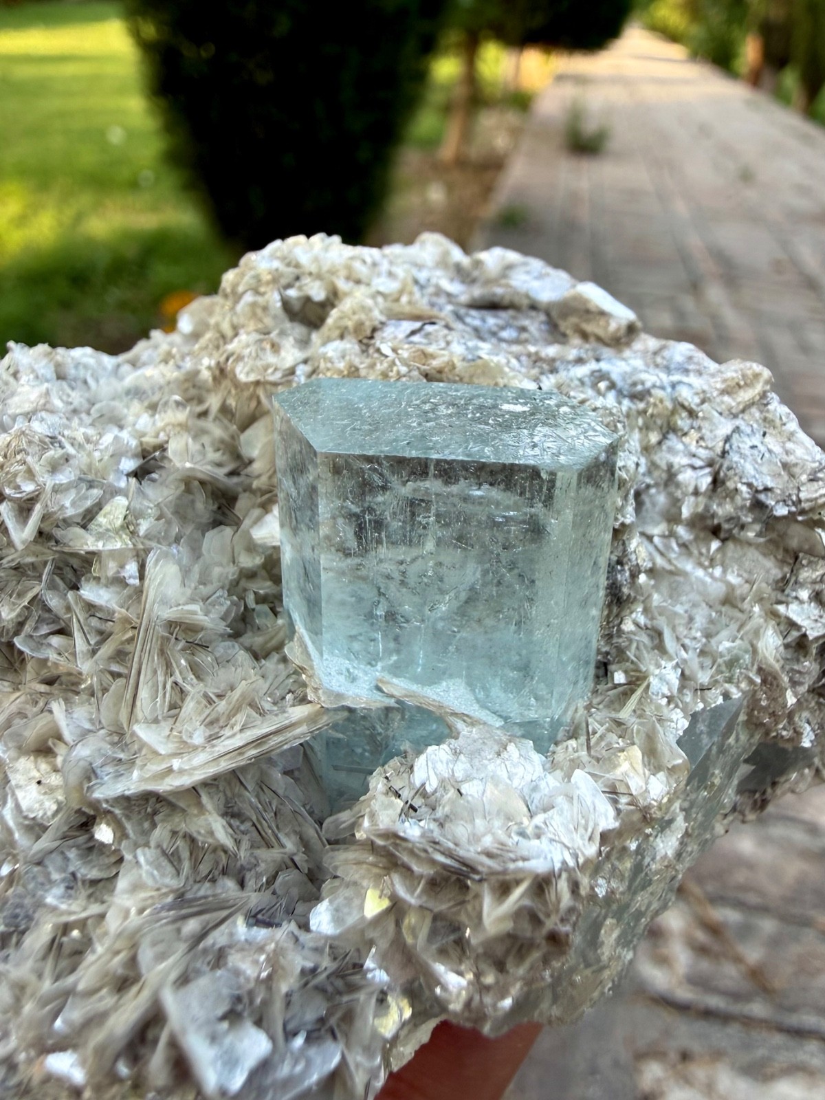 Beautiful Aquamarine Terminated Crystal With Muscovite Combine Specimen 840 CTS
