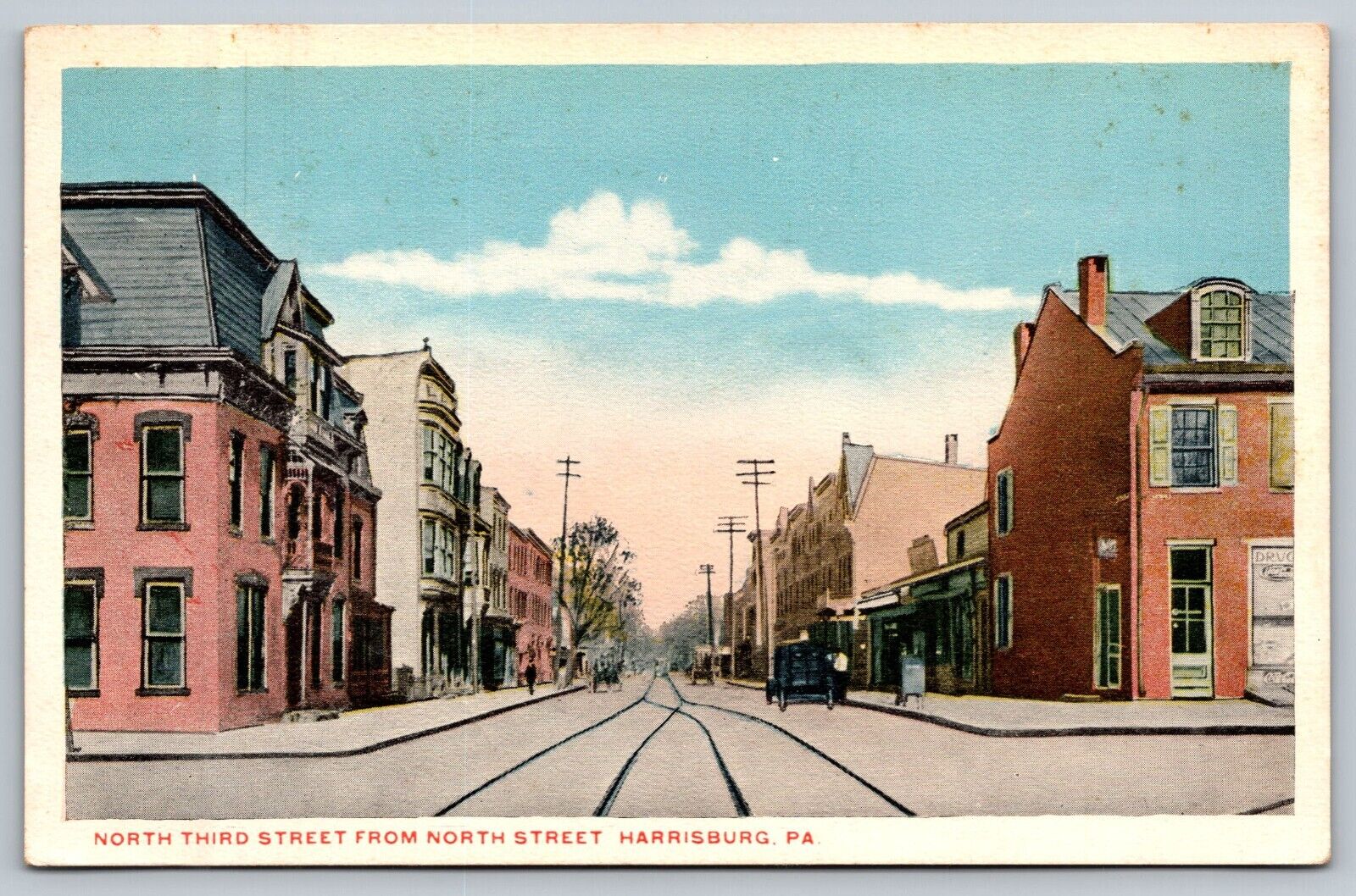 Vintage 1930's Postcard North Third Street North Street Harrisburg Pennsylvania