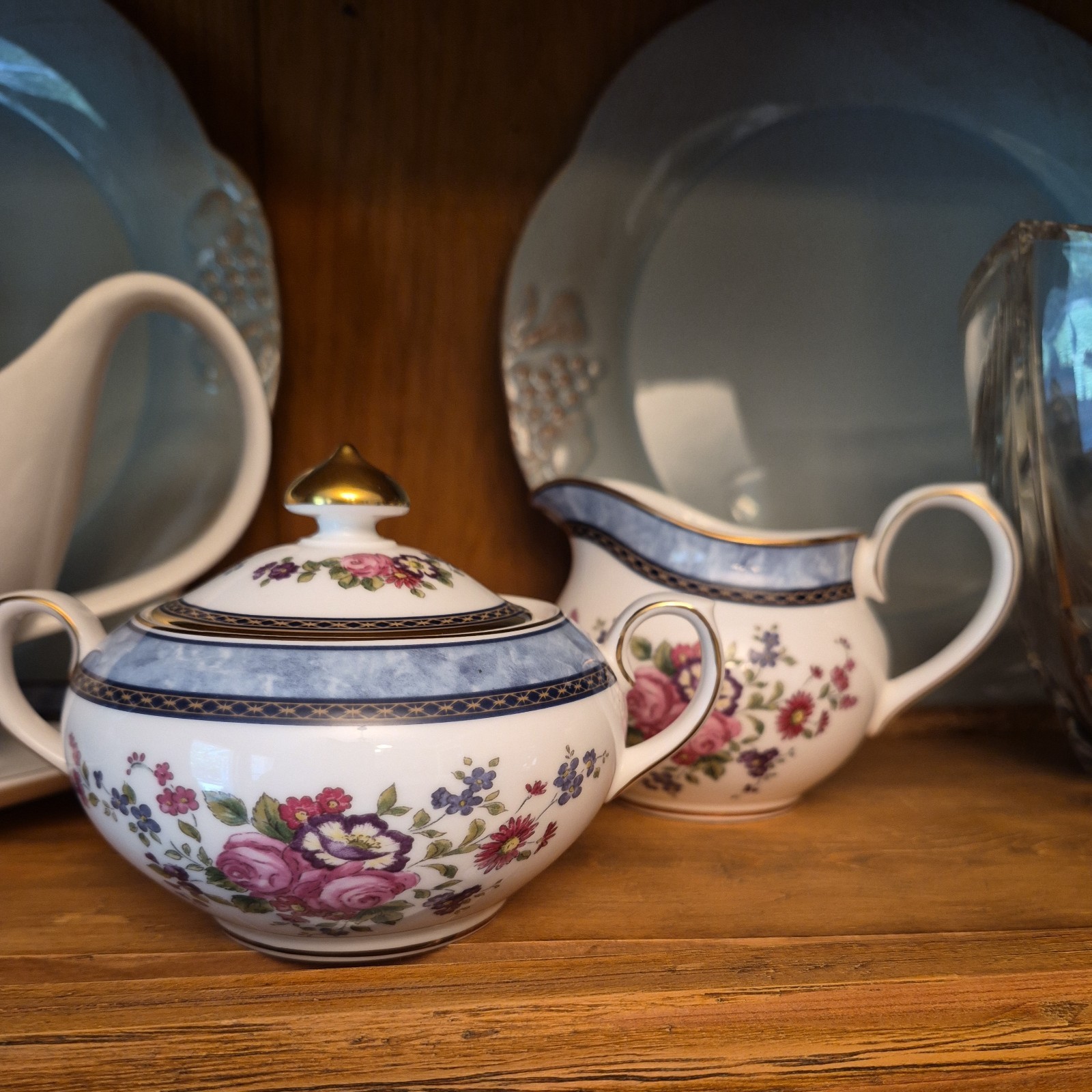 ROYAL DOULTON CENTENNIAL ROSE CREAMER & SUGAR BOWL ~ LOVELY